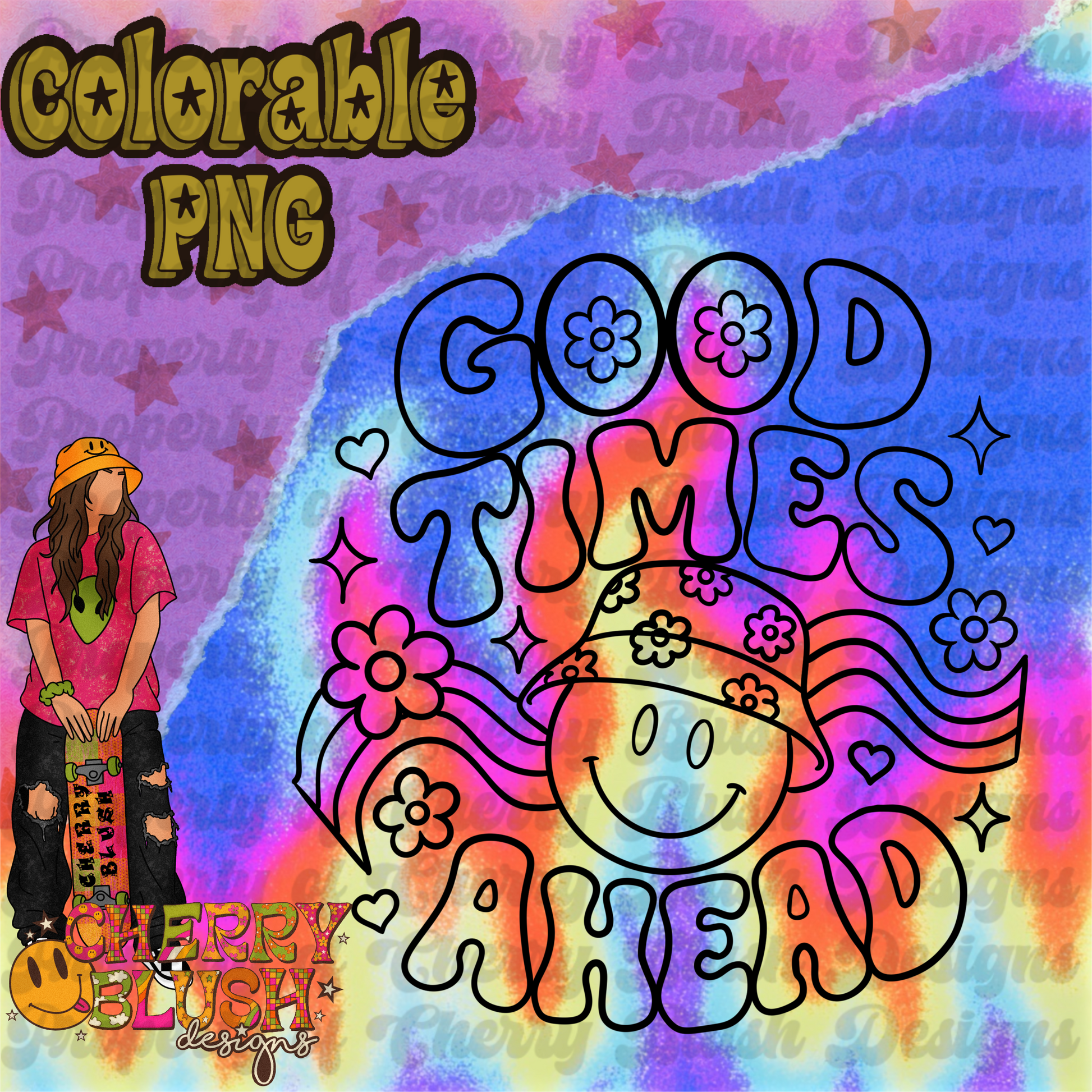 Good Times Ahead Colorable PNG