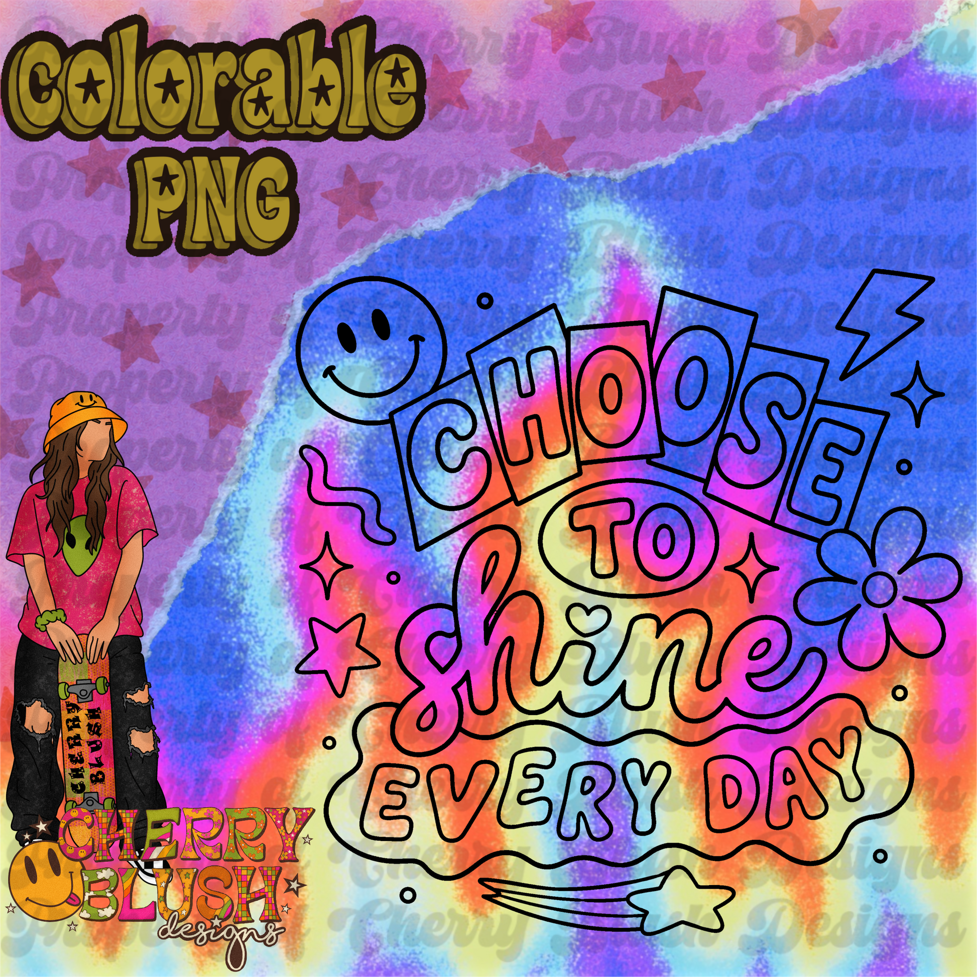 Choose to Shine Colorable PNG