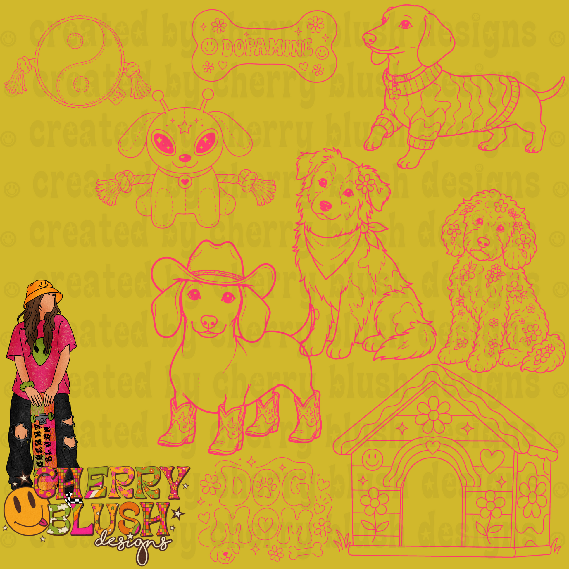 Dopamine Dog Stamp Set