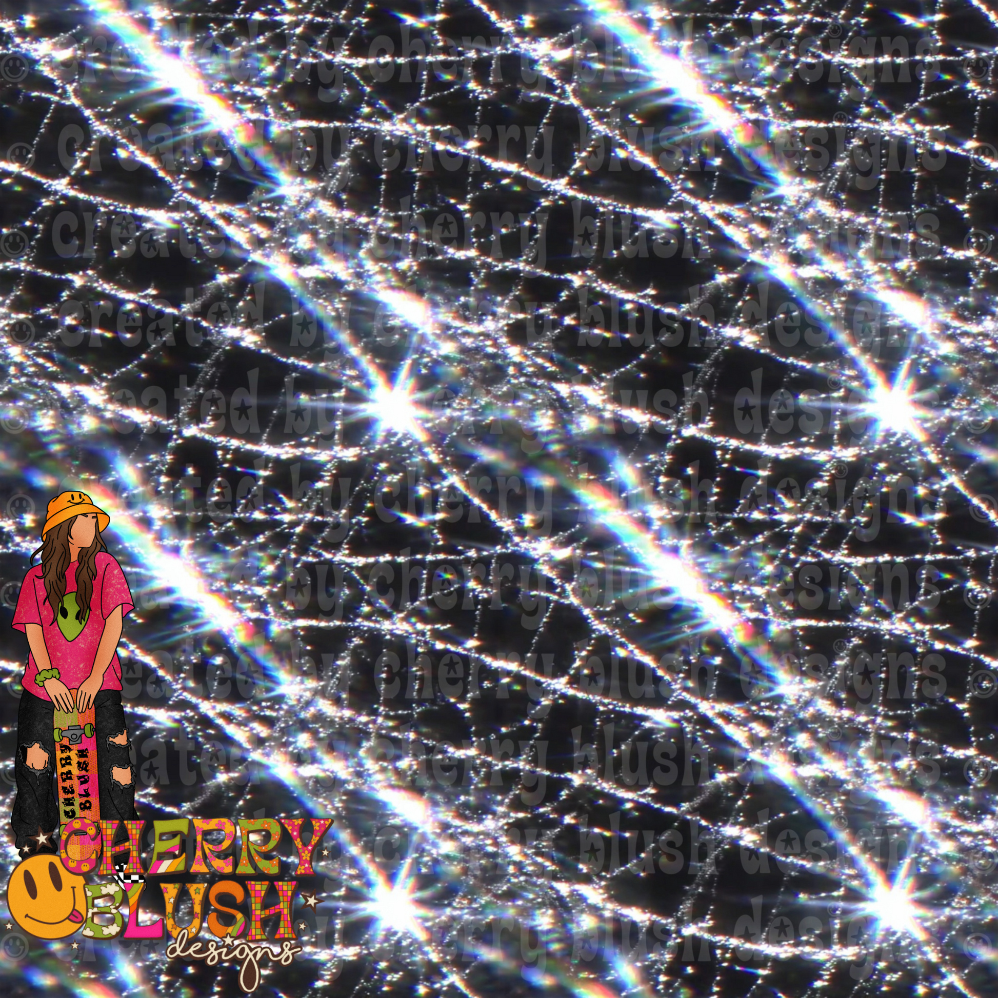 Diamond Web Glitter Seamless PNG | Luxury Sparkle Digital Paper