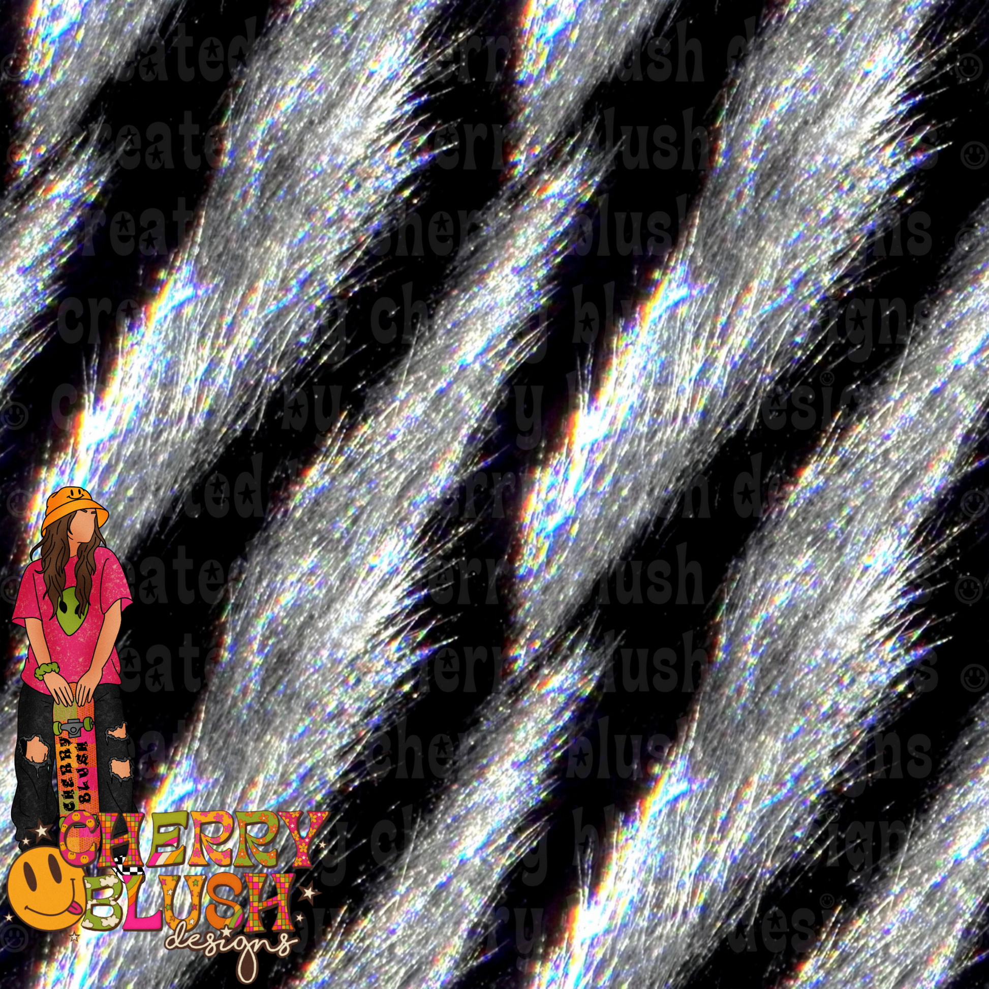 Shattered Crystal Glitter Seamless PNG | Silver Luxury Digital Paper