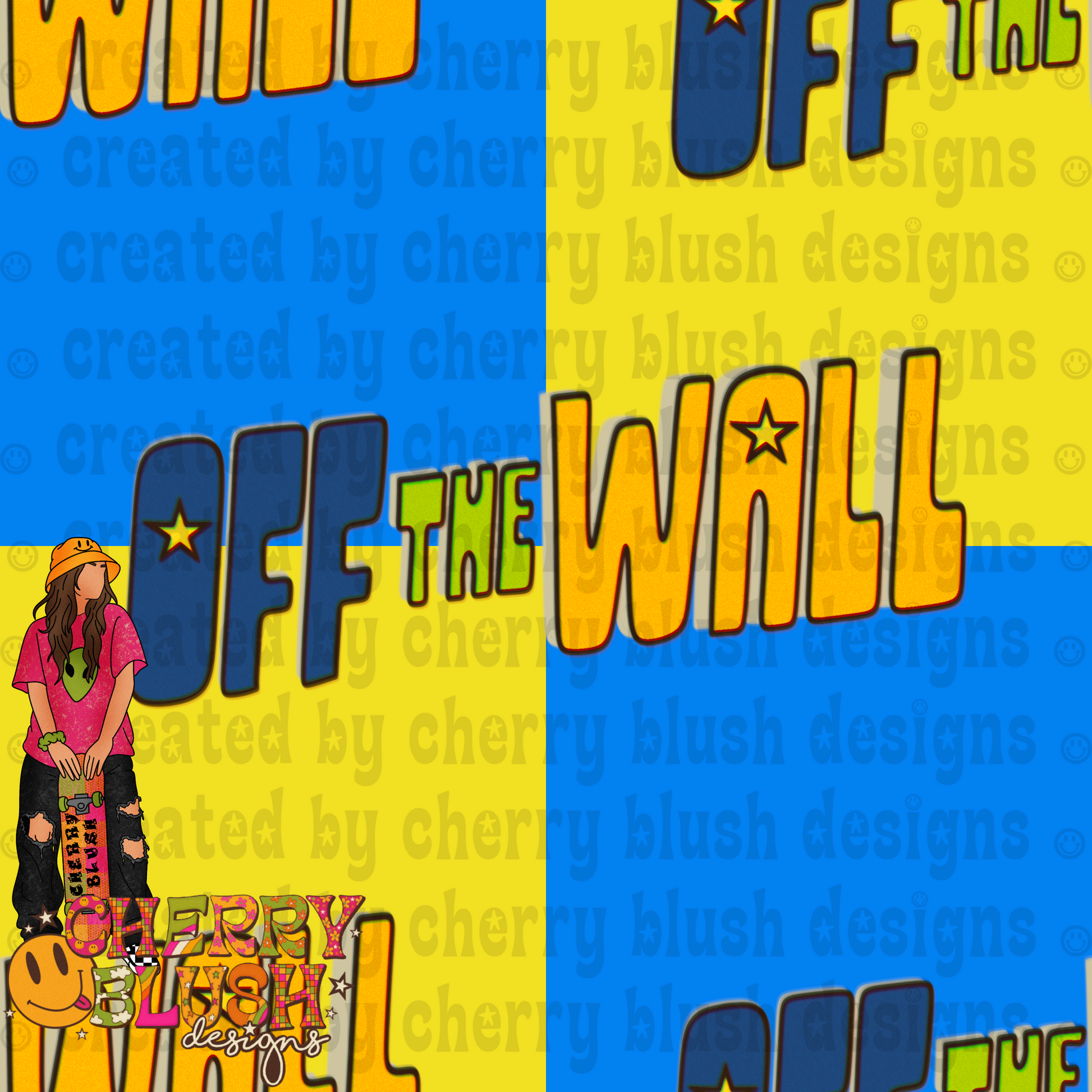 Retro Skater Seamless Pattern | Colorful Streetwear Sublimation Design