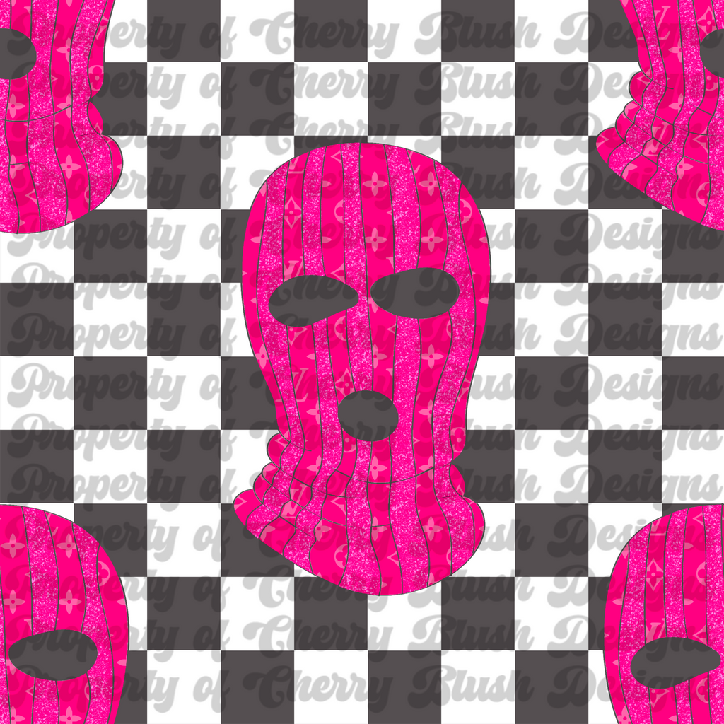 Edgy Valentine Mask Plaid Seamless Pattern