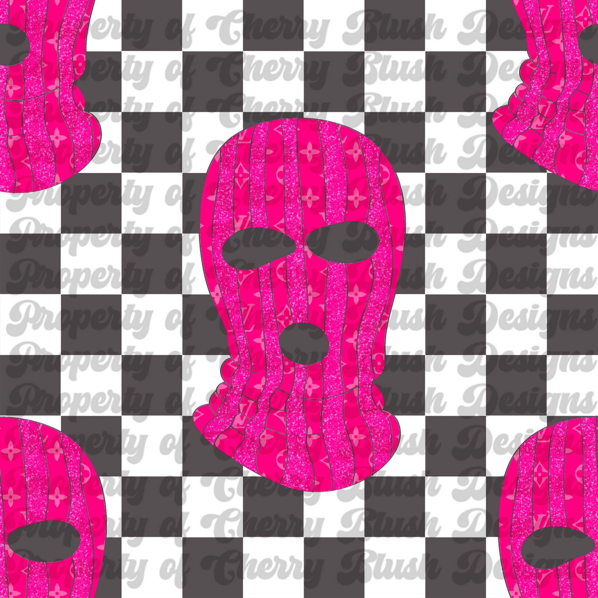 Edgy Valentine Mask Plaid Seamless Pattern