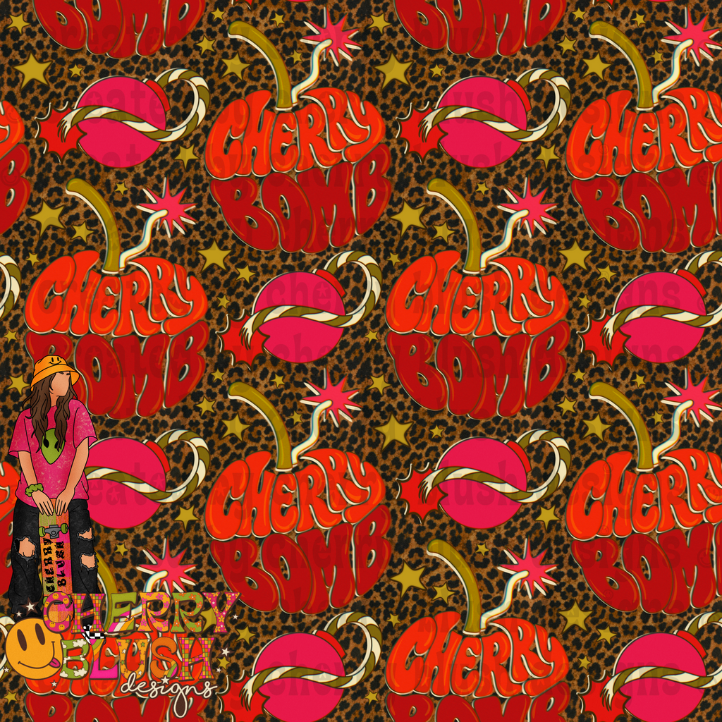 Cherry Bomb Seamless Design | Retro Cherry Graphic
