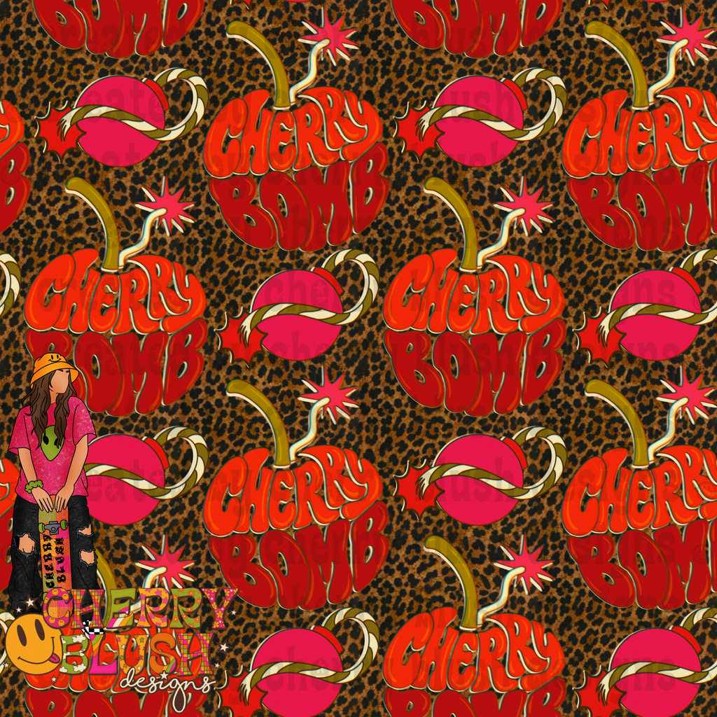 Cherry Bomb Seamless Design | Retro Cherry Graphic