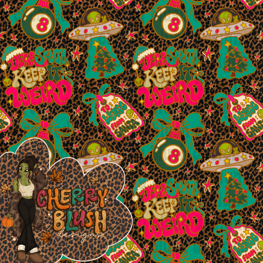 Weird Christmas Seamless | Retro Christmas Alien Seamless | Christmas UFO | Holiday Seamless Pattern