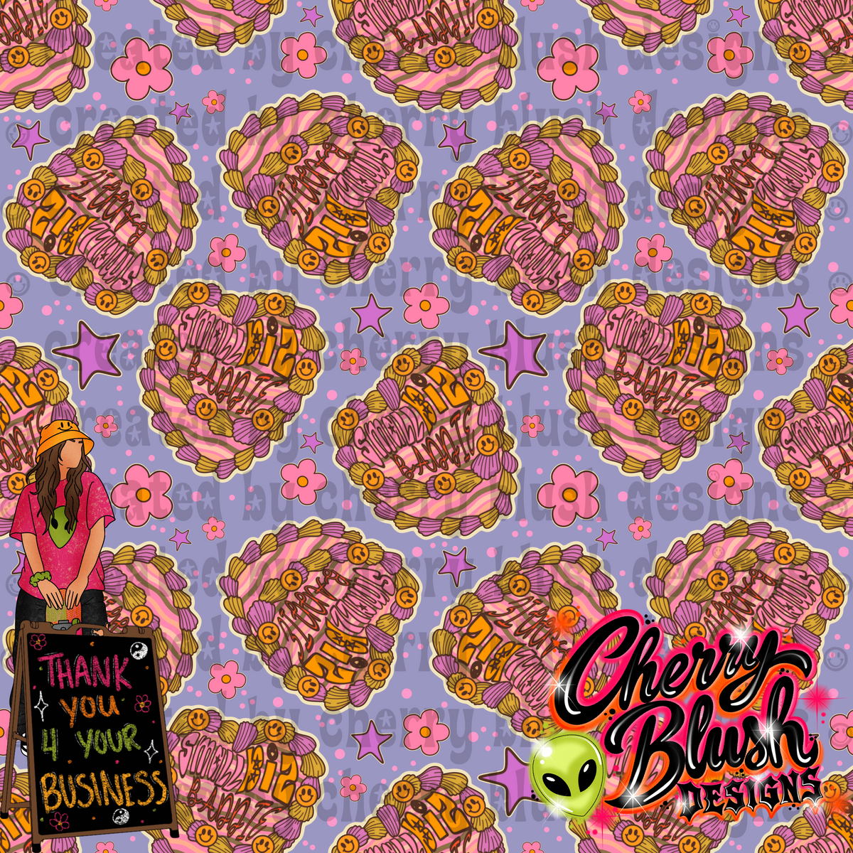 Small Biz Baddie Seamless Pattern | Small Business Owner & Digital Designer | Groovy Leopard Digital Paper | Retro Seamless Design