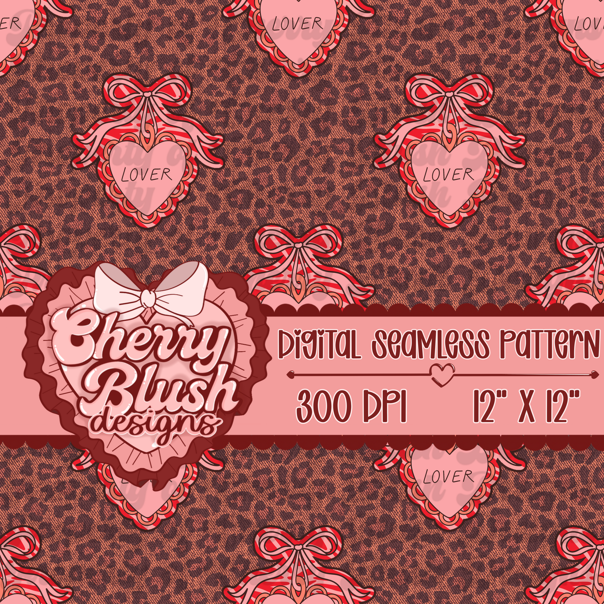 Coquette Heart Bow Seamless Pattern | CBD x RGH collab