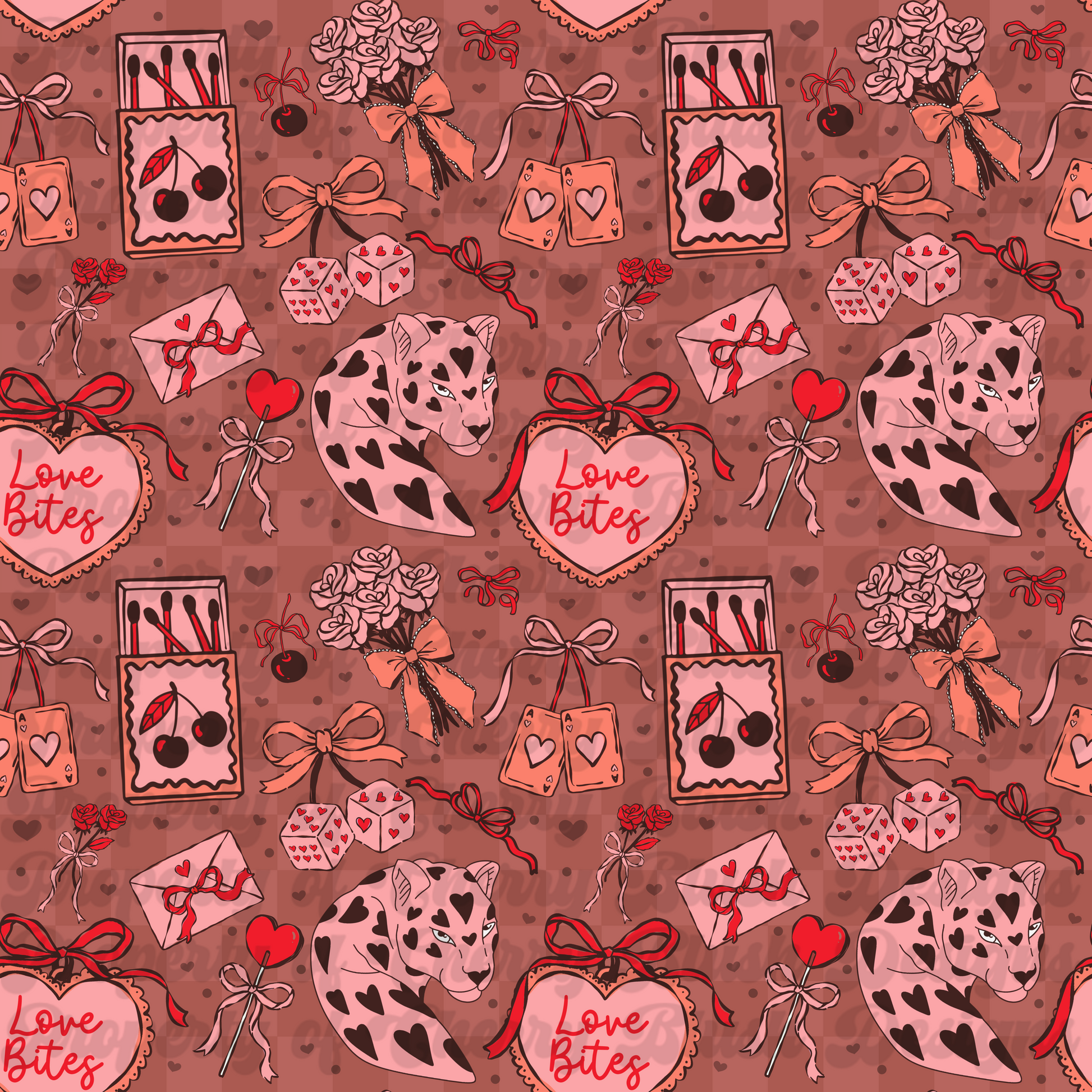 Love Bites Coquette Valentine Seamless Pattern | CBD x RGH collab
