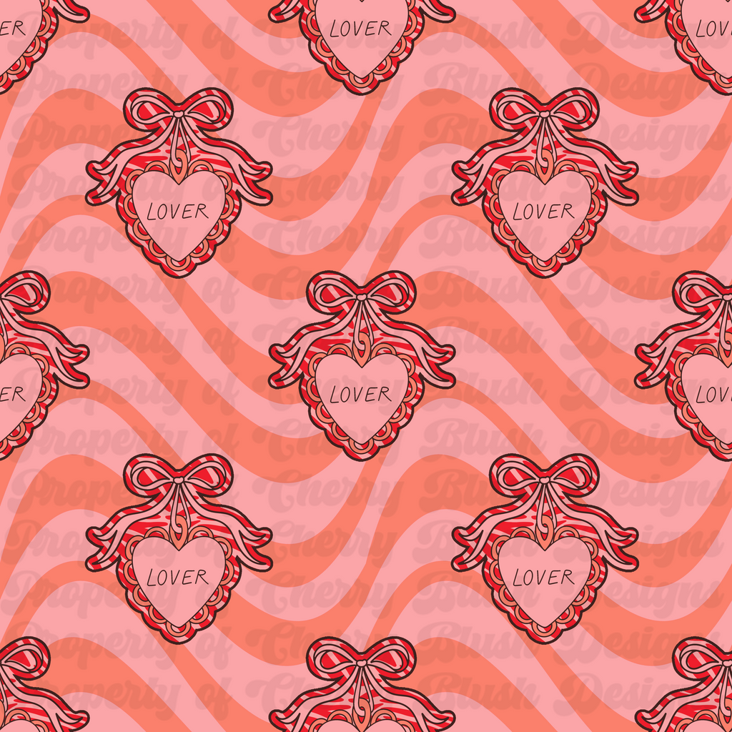 Coquette Heart Bow Seamless Pattern | CBD x RGH collab