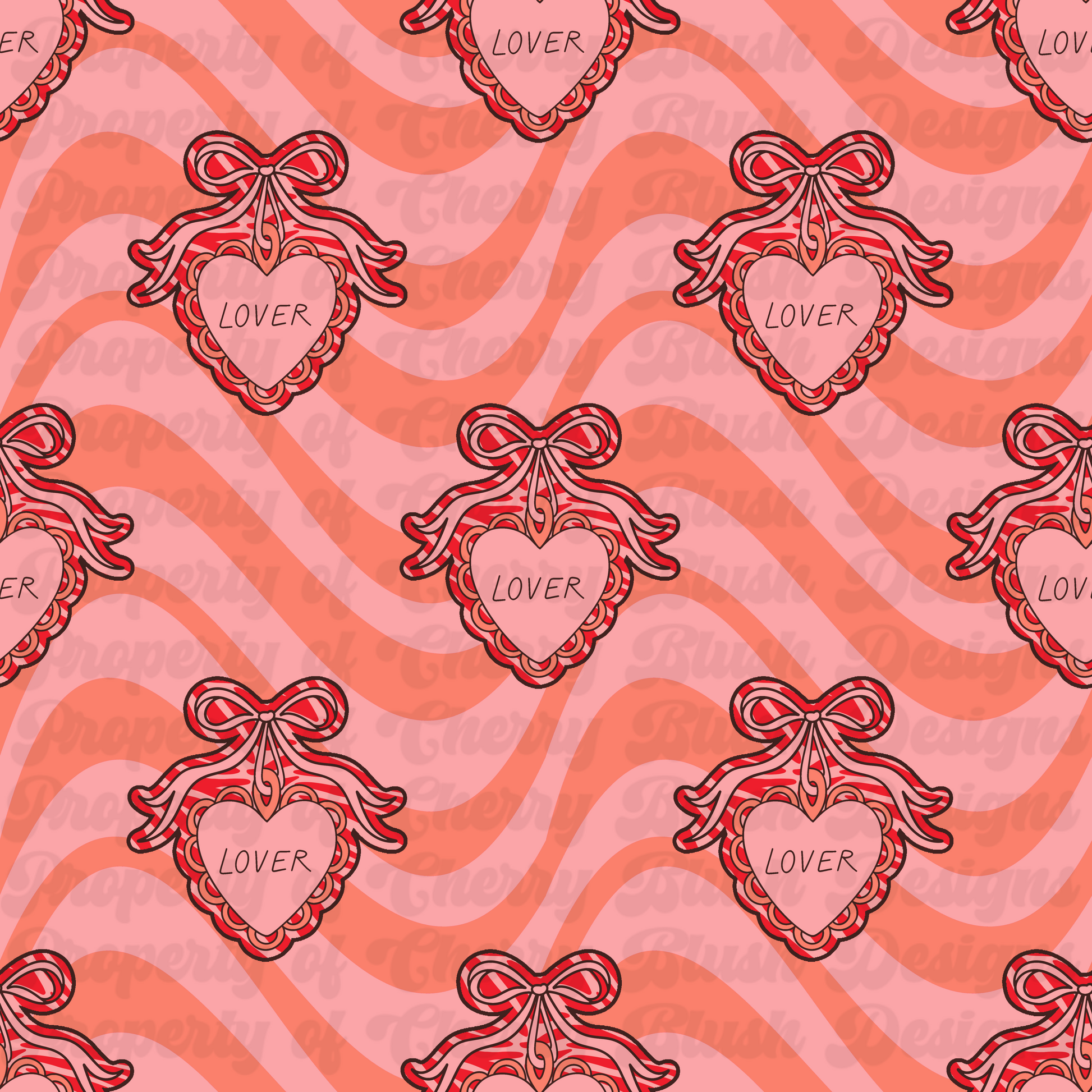 Coquette Heart Bow Seamless Pattern | CBD x RGH collab