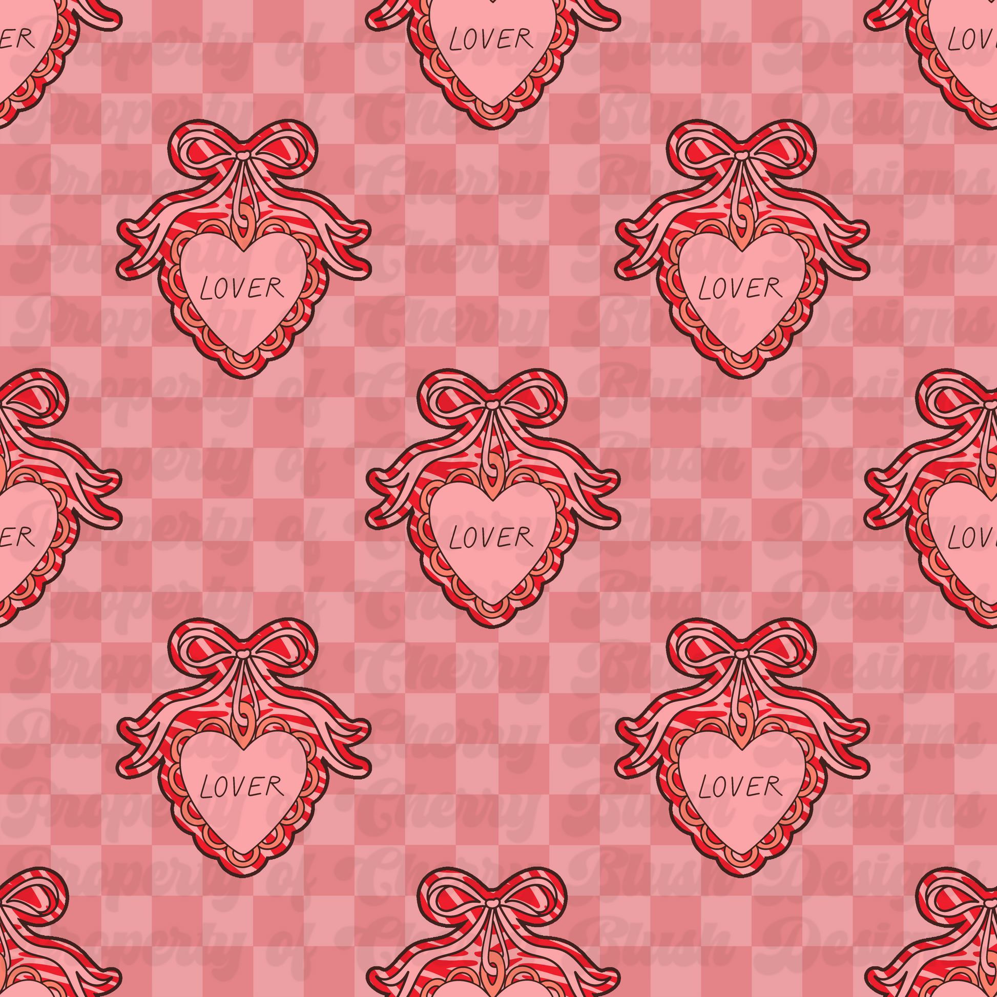 Coquette Heart Bow Seamless Pattern | CBD x RGH collab