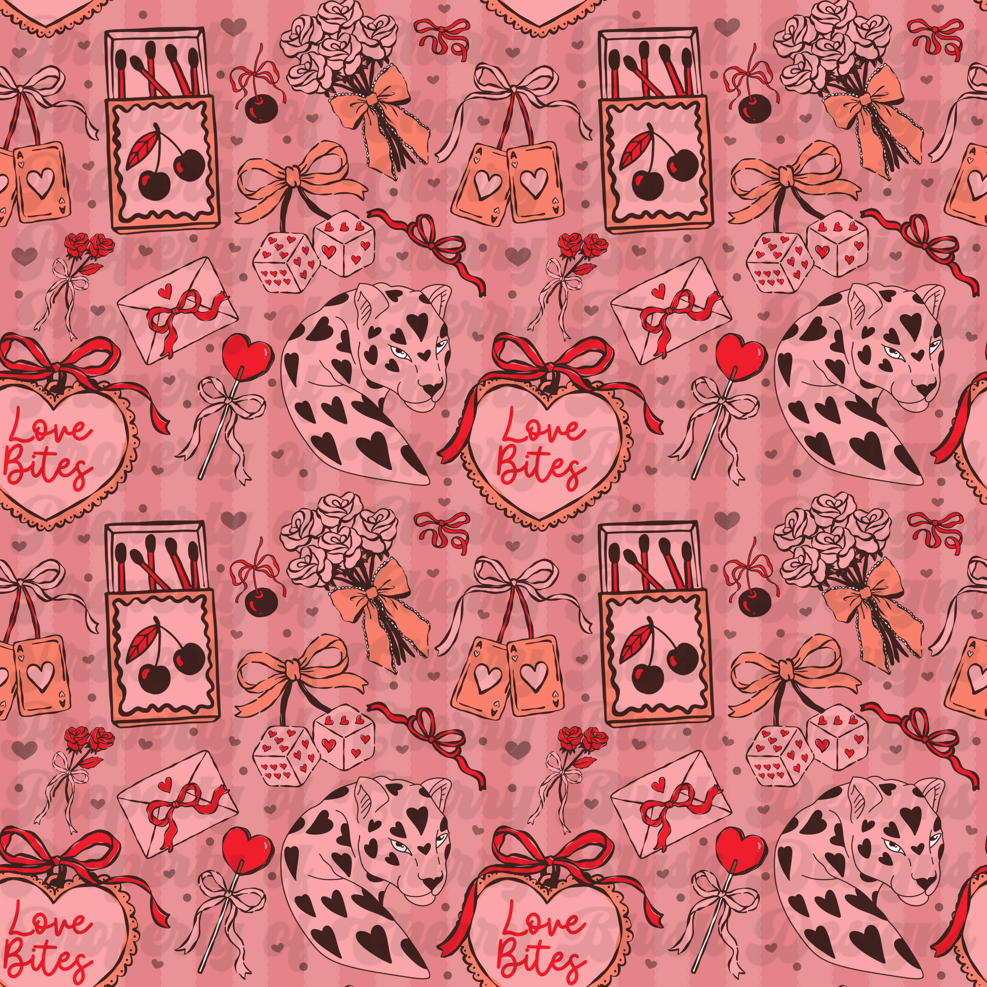 Love Bites Coquette Valentine Seamless Pattern | CBD x RGH collab