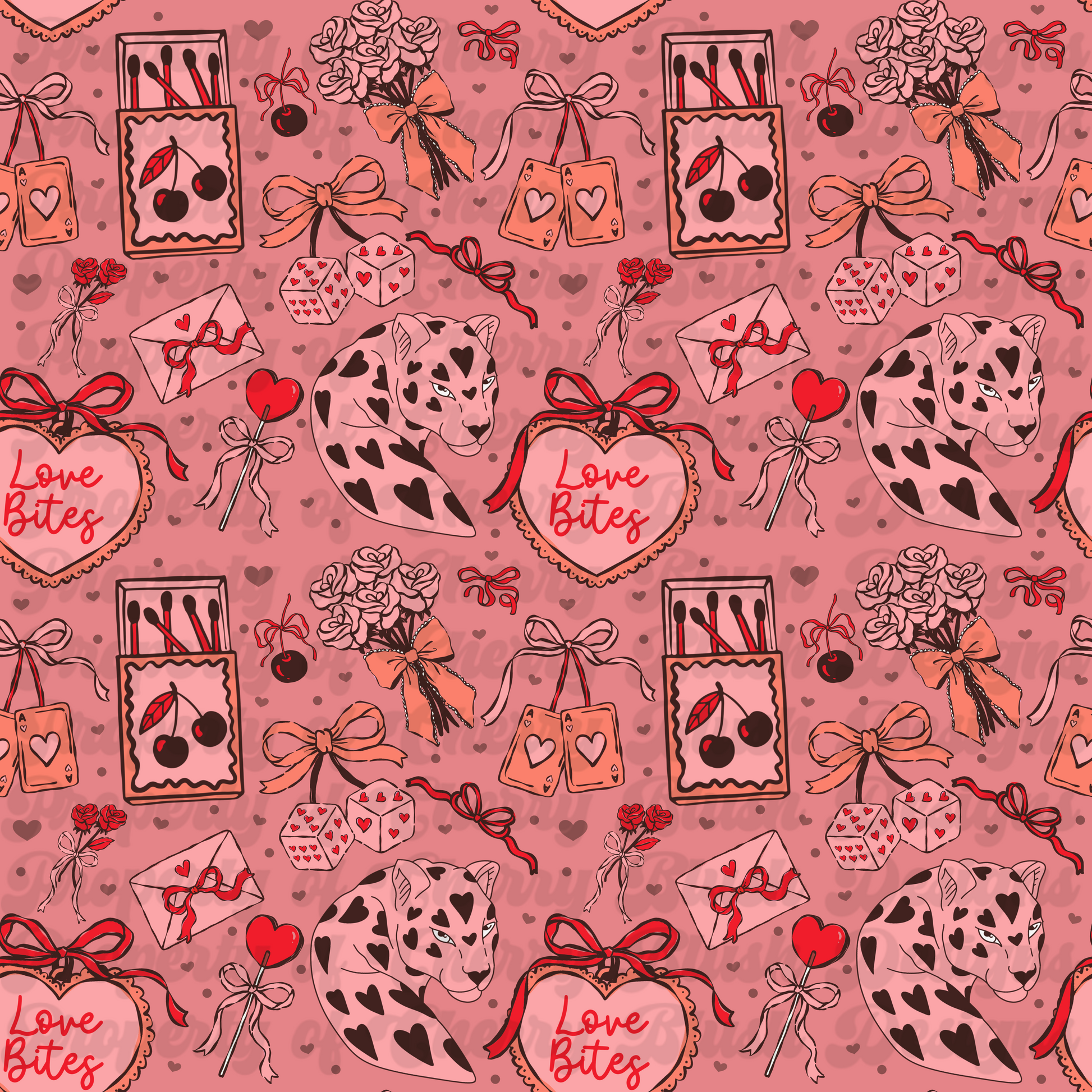 Love Bites Coquette Valentine Seamless Pattern | CBD x RGH collab