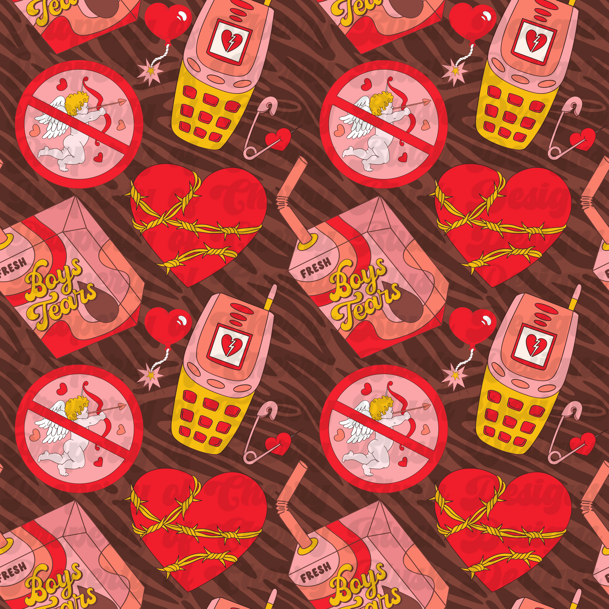 Anti-Valentine Chaos Seamless Pattern | CBD x RGH collab