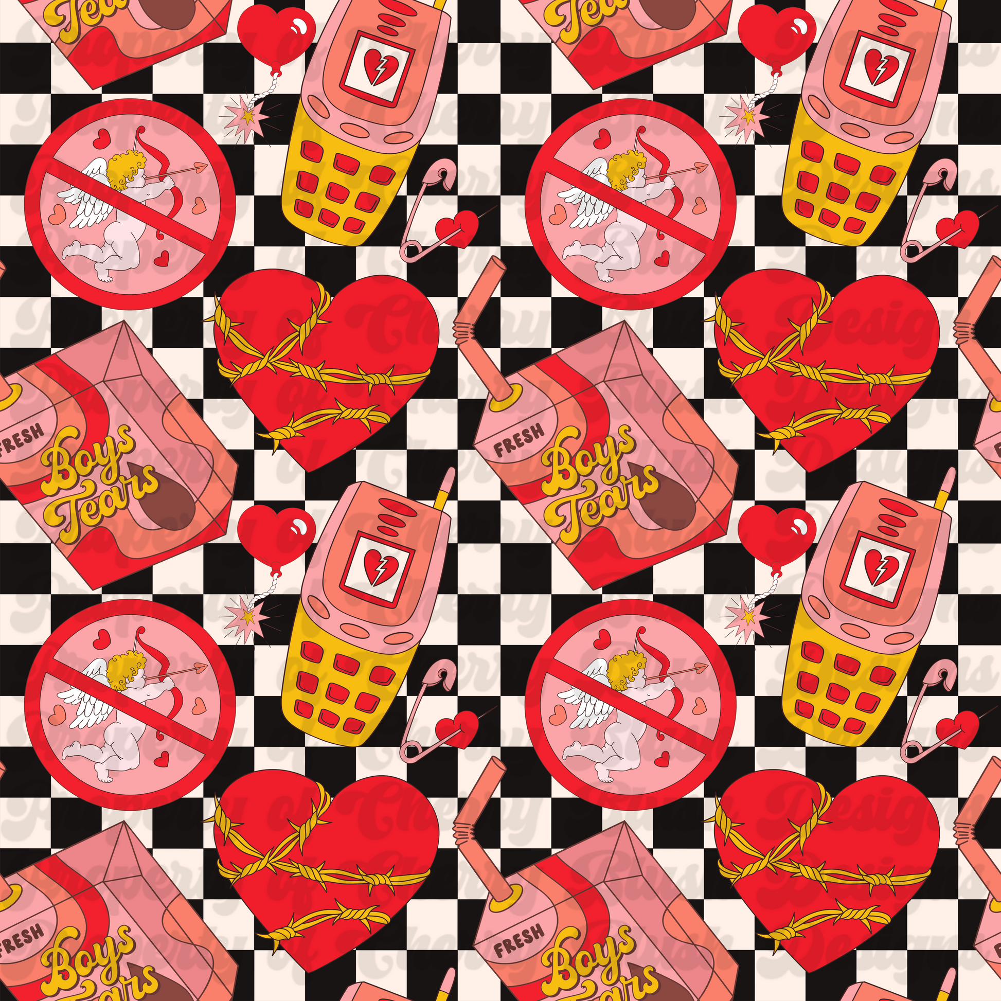 Anti-Valentine Chaos Seamless Pattern | CBD x RGH collab