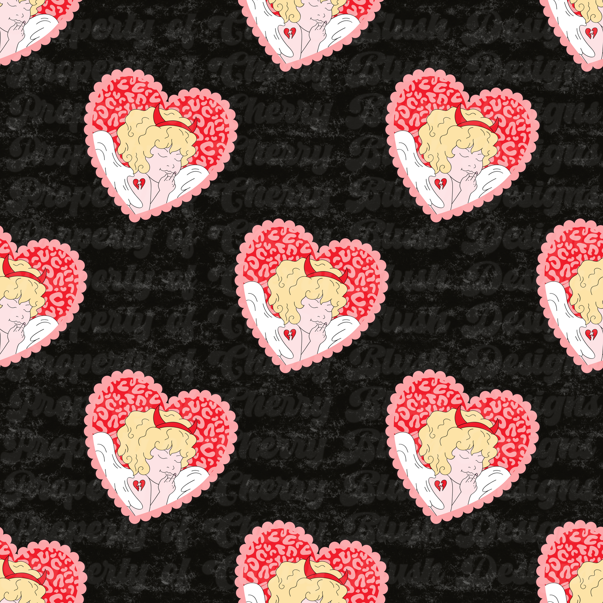Broken Heart Angel Seamless Pattern | CBD x RGH collab
