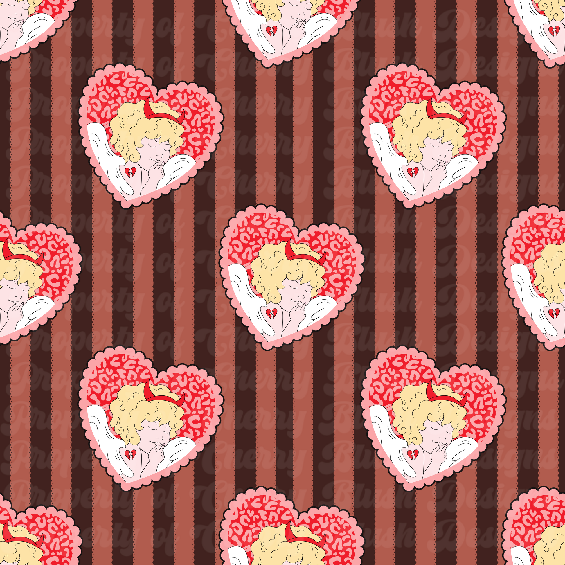 Broken Heart Angel Seamless Pattern | CBD x RGH collab
