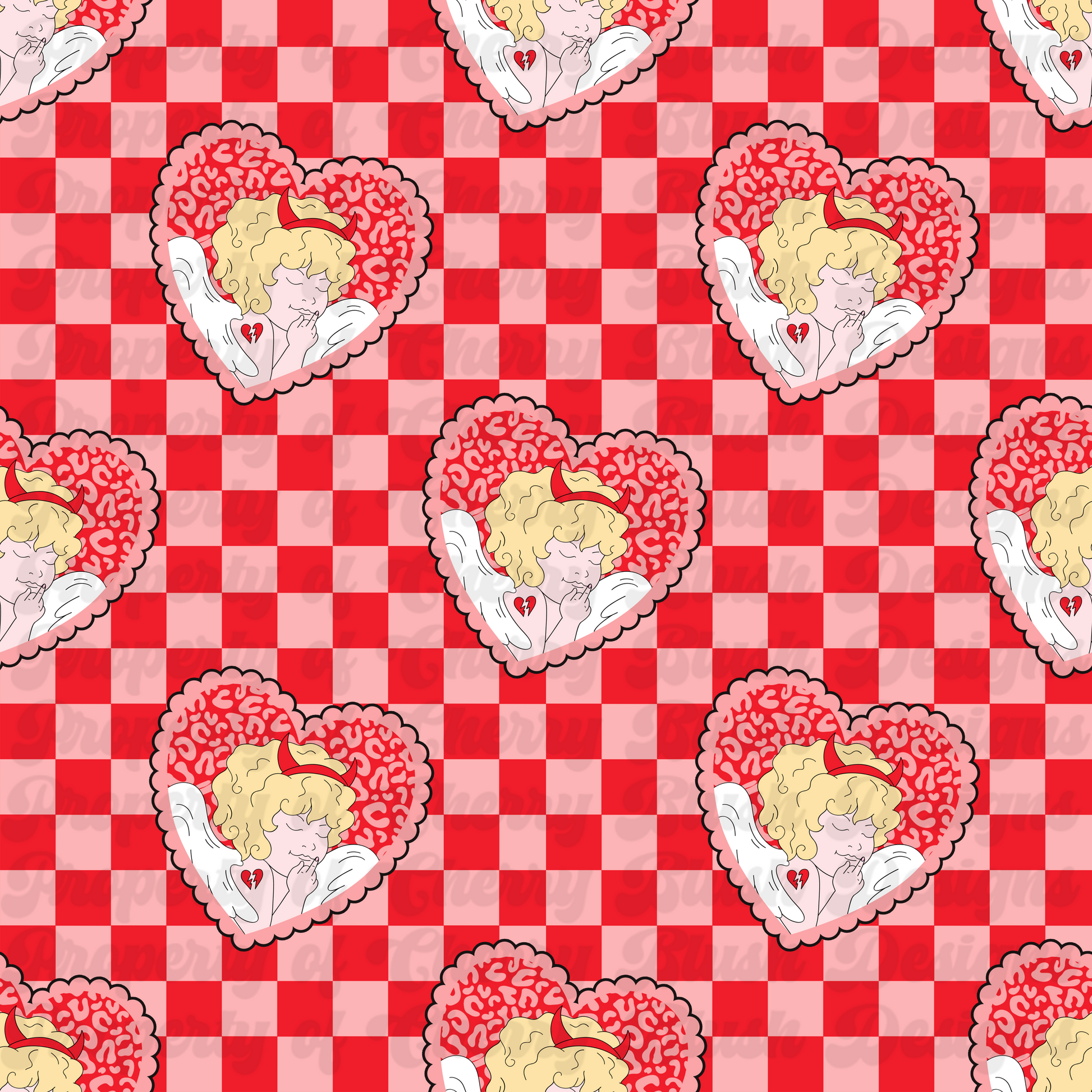 Broken Heart Angel Seamless Pattern | CBD x RGH collab