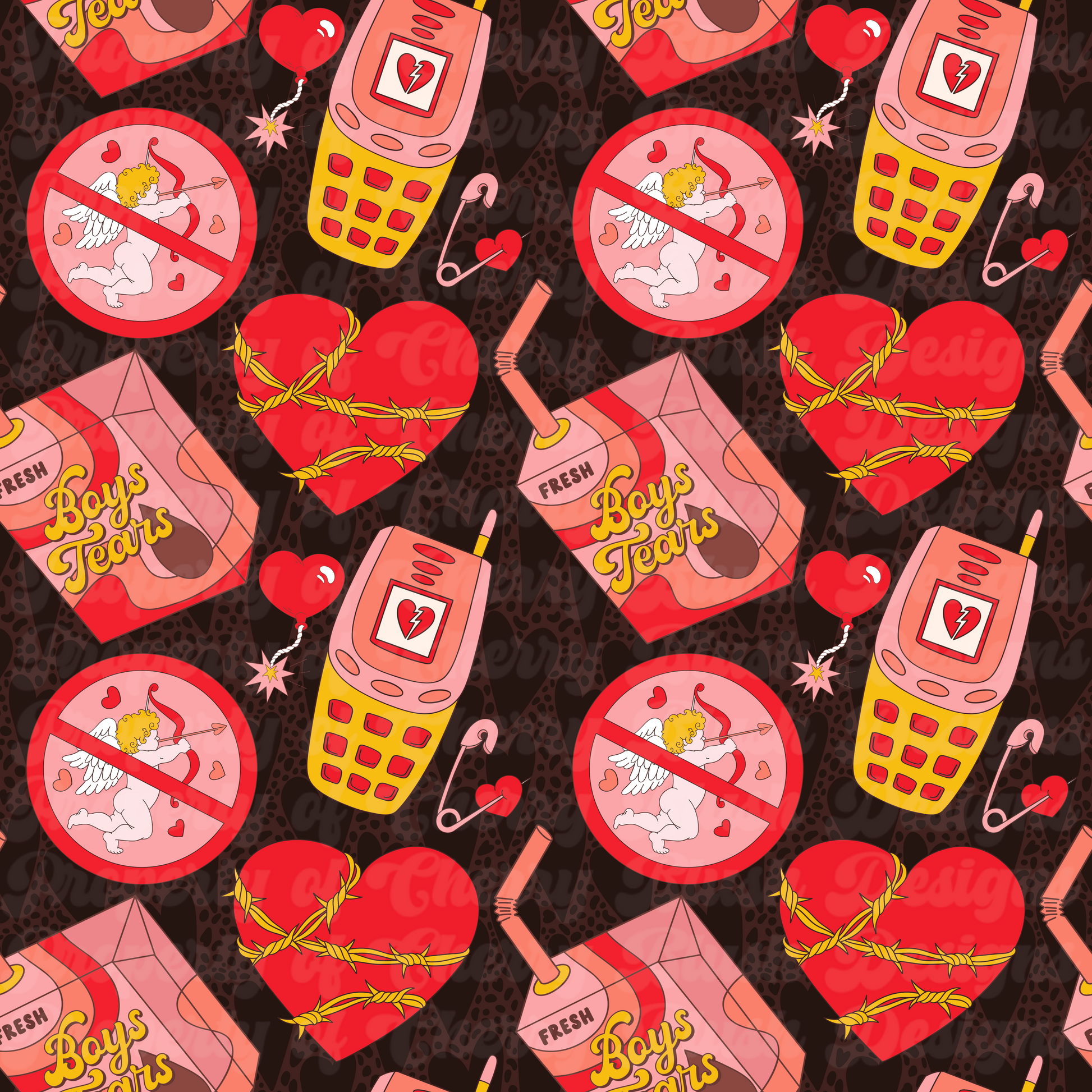 Anti-Valentine Chaos Seamless Pattern | CBD x RGH collab