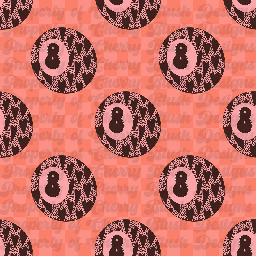 Retro 8-Ball Valentine Seamless Pattern | CBD x RGH collab