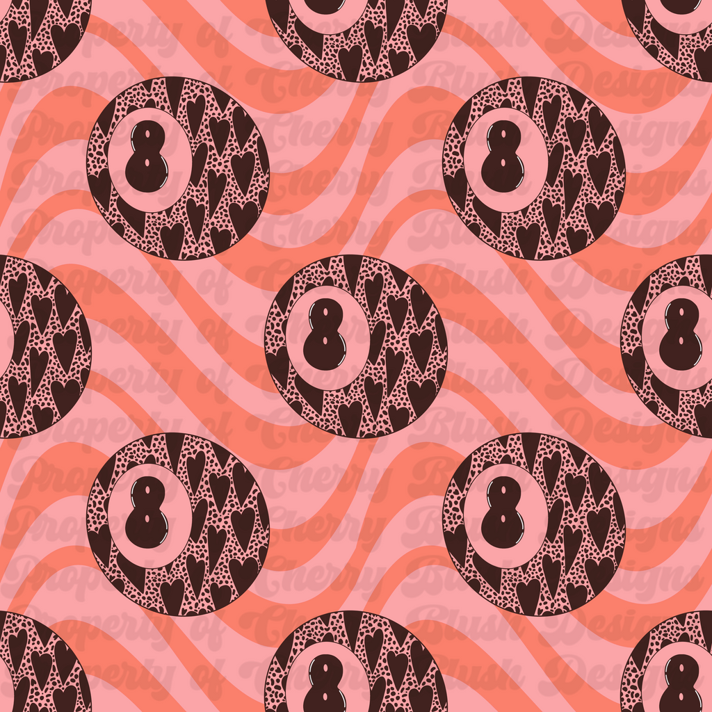 Retro 8-Ball Valentine Seamless Pattern | CBD x RGH collab