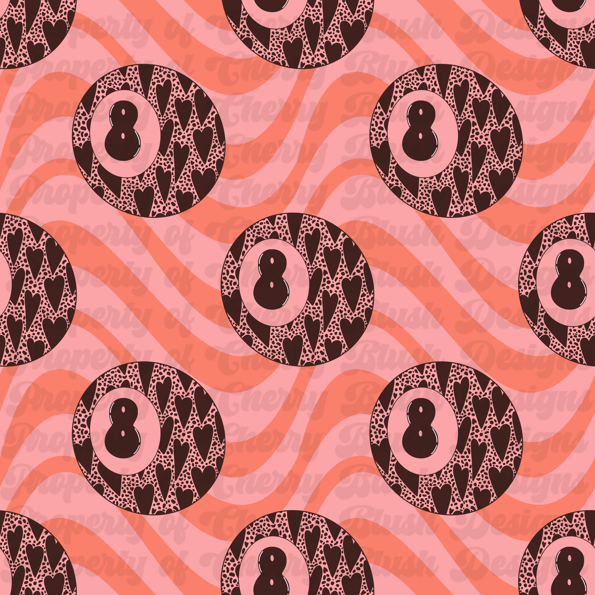 Retro 8-Ball Valentine Seamless Pattern | CBD x RGH collab
