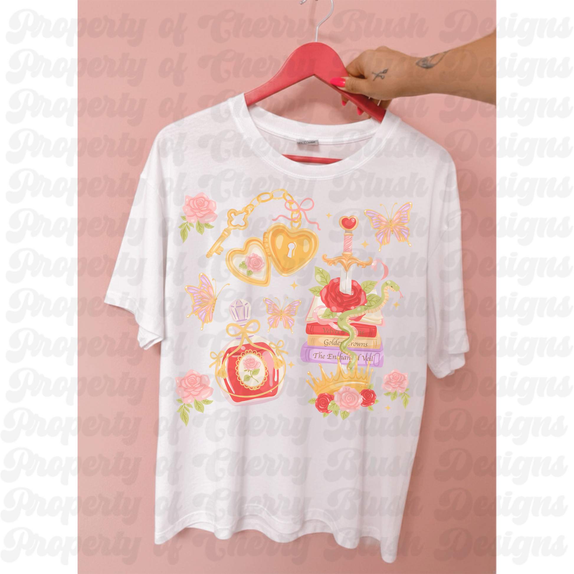 Fantasy Romance PNG | Crown and Dagger Shirt Design