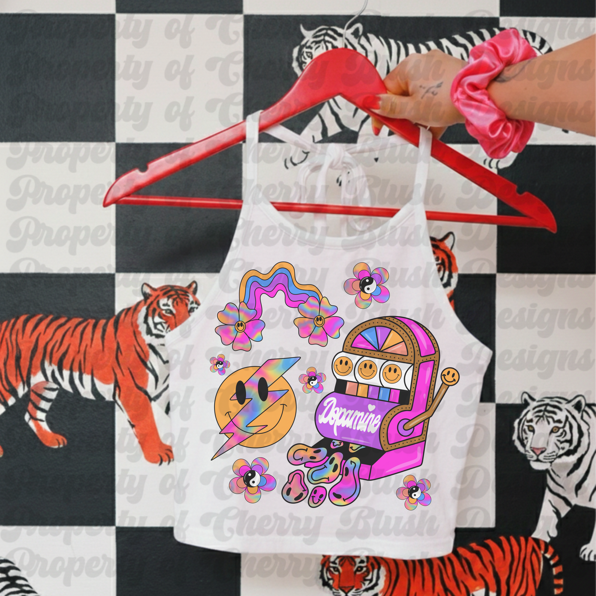 Groovy Lightning PNG | Colorful Hippie Sublimation Design Download