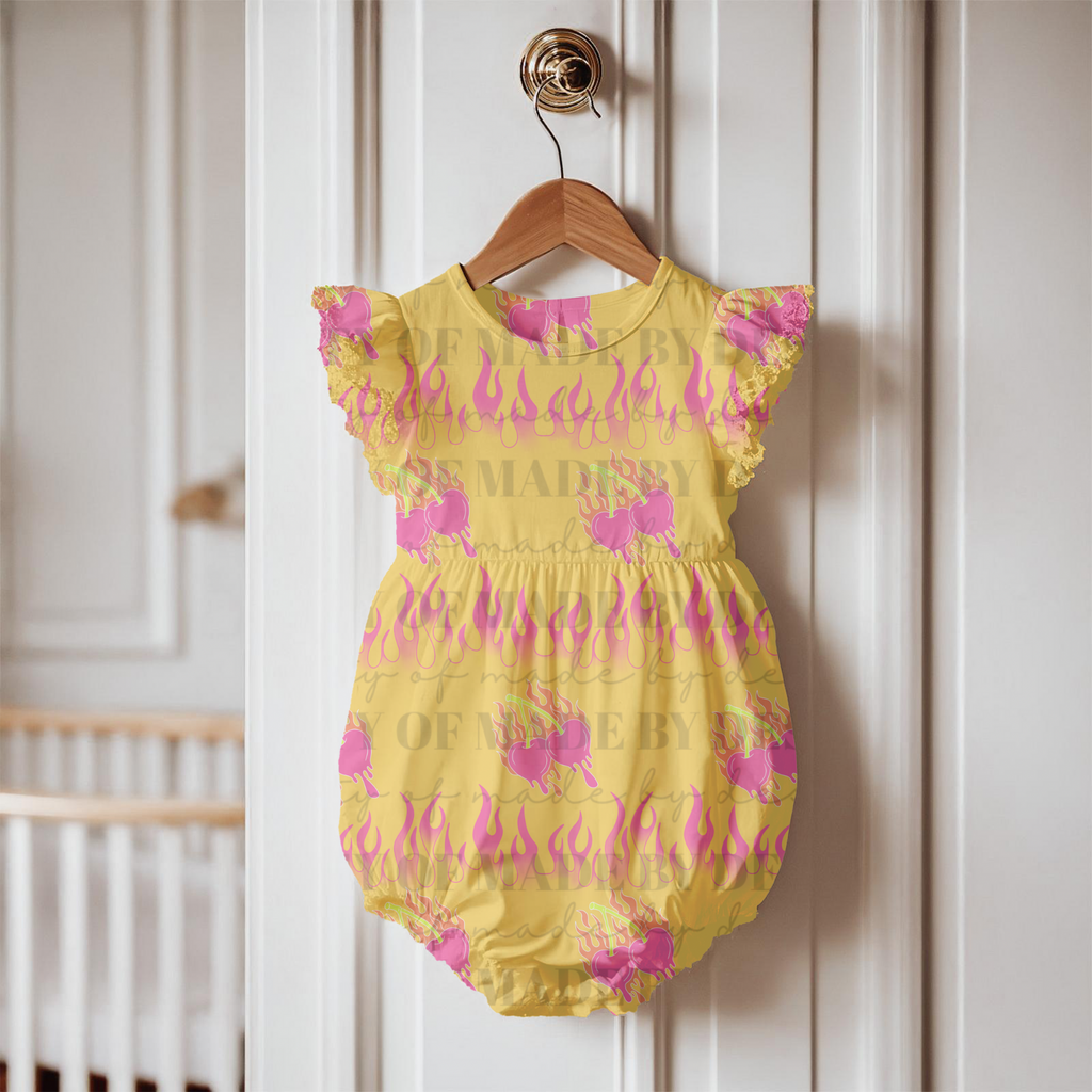 Flaming Heart Seamless PNG