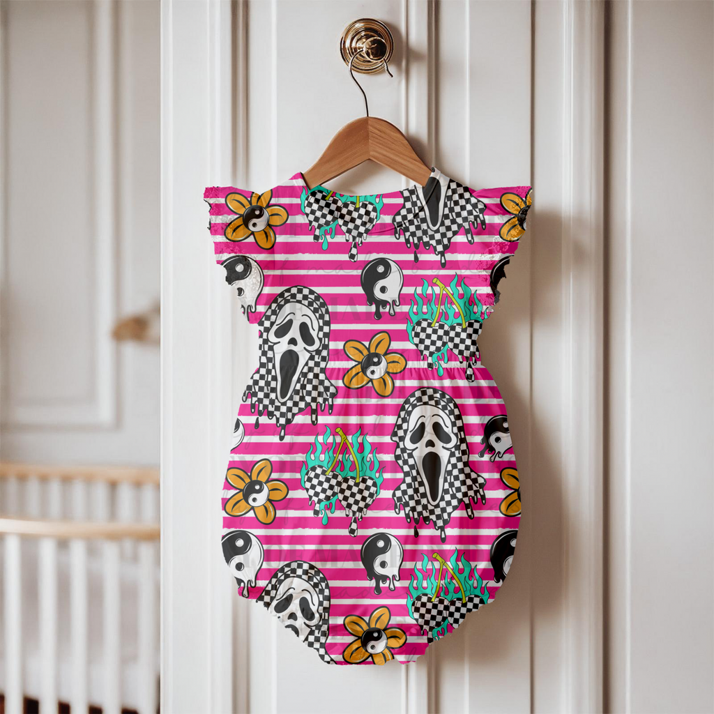 Checkerboard Ghost & Y2K Mix Seamless PNG