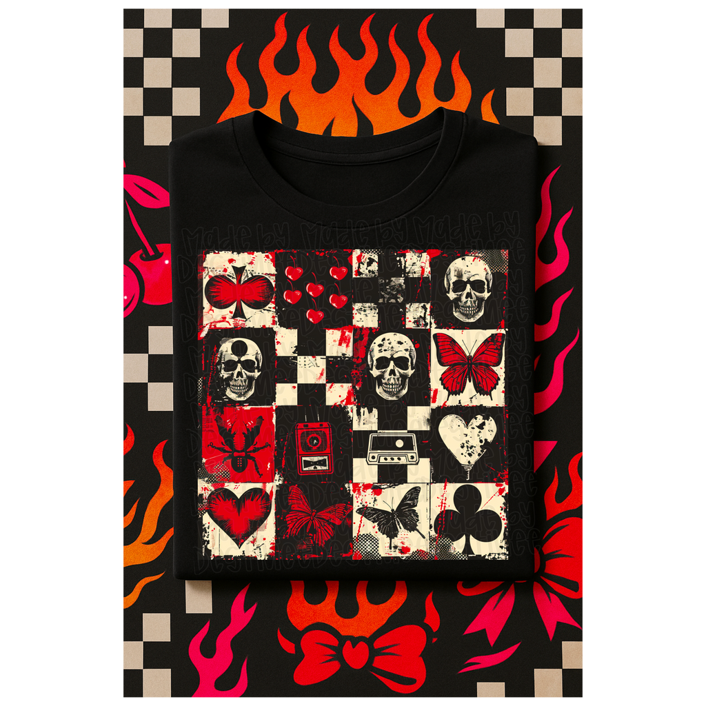 🖤 Grunge Heartbreaker Grid – Alt Collage Clipart File (PNG Digital Download)