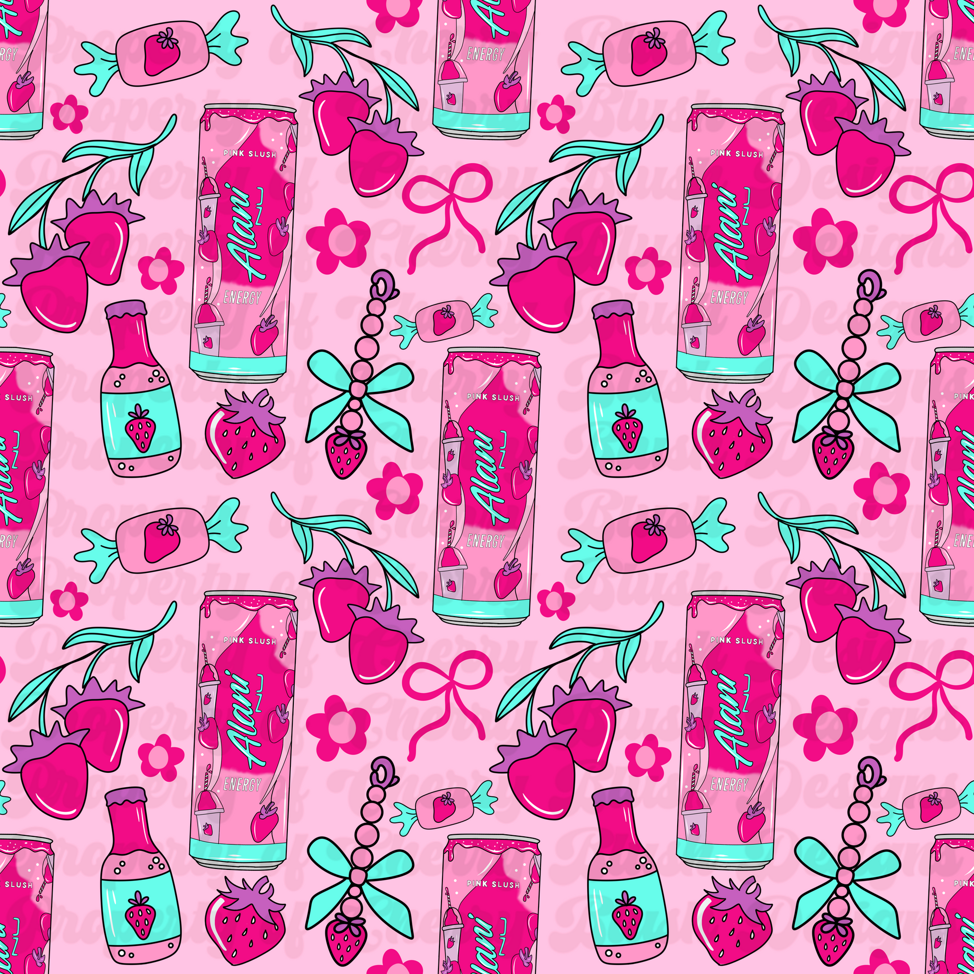 Strawberry Drink Summer Print | Retro Beverage Digital Download