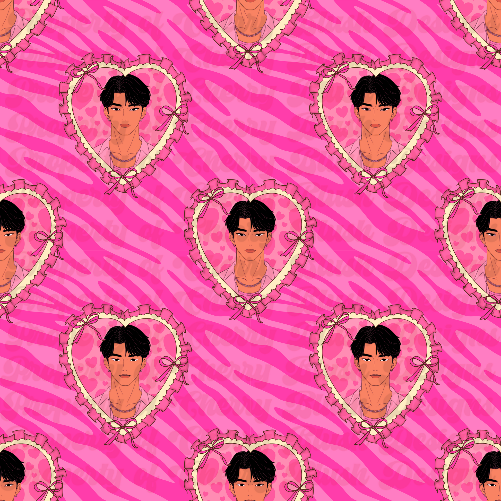 Coquette Valentine Boy Seamless Pattern