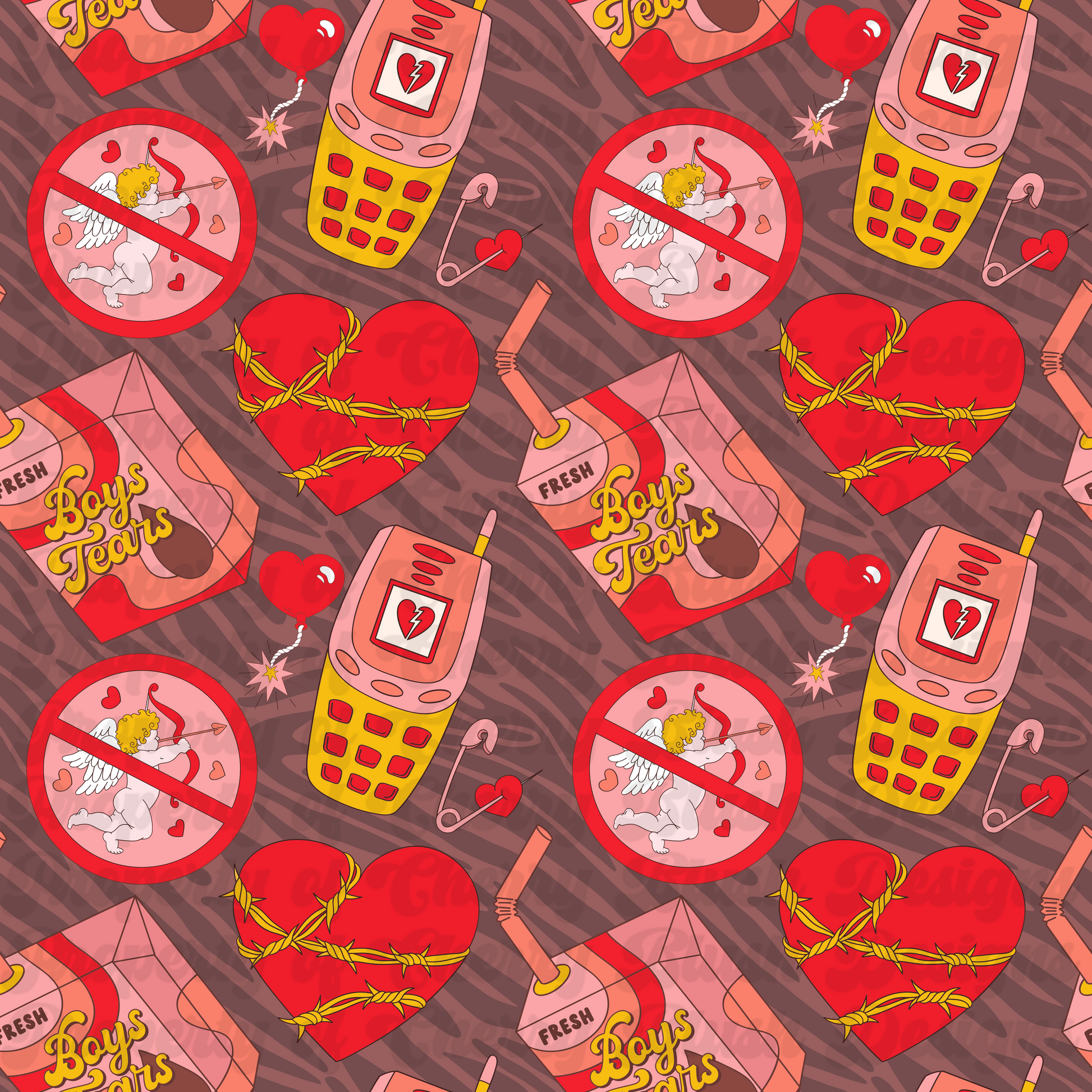 Anti-Valentine Chaos Seamless Pattern | CBD x RGH collab