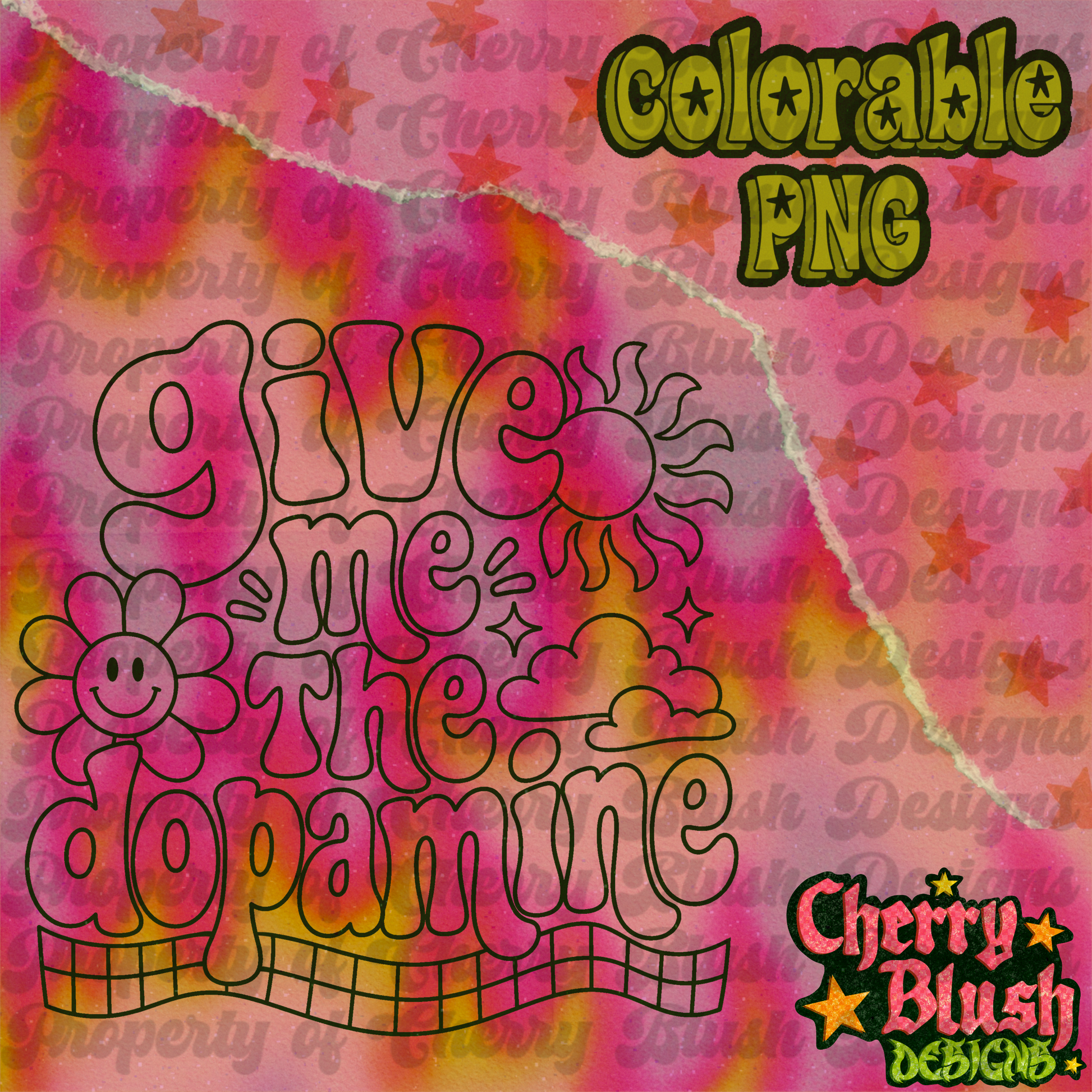 Give Me the Dopamine | Colorable PNG