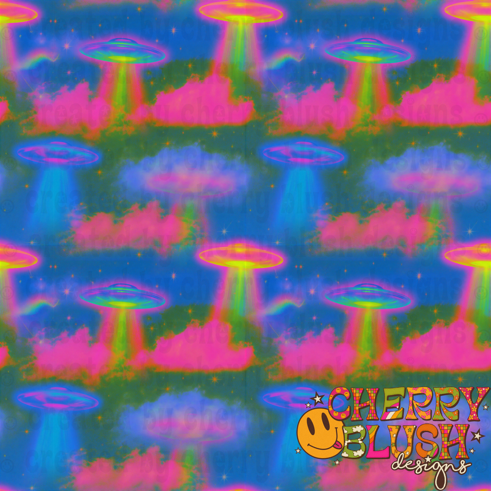 Neon UFO Seamless