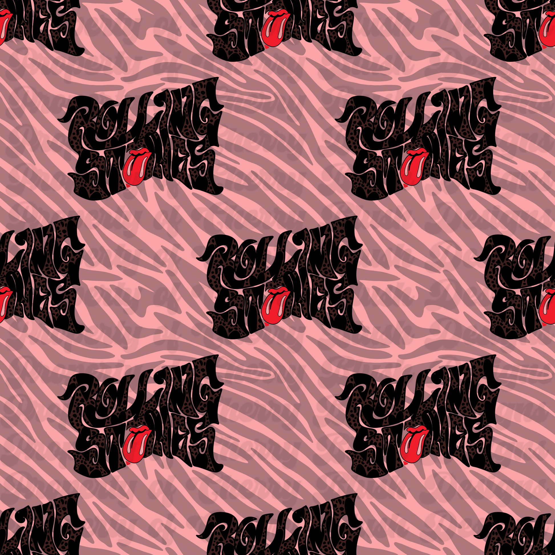Retro Rock Script Seamless Pattern | CBD x RGH collab