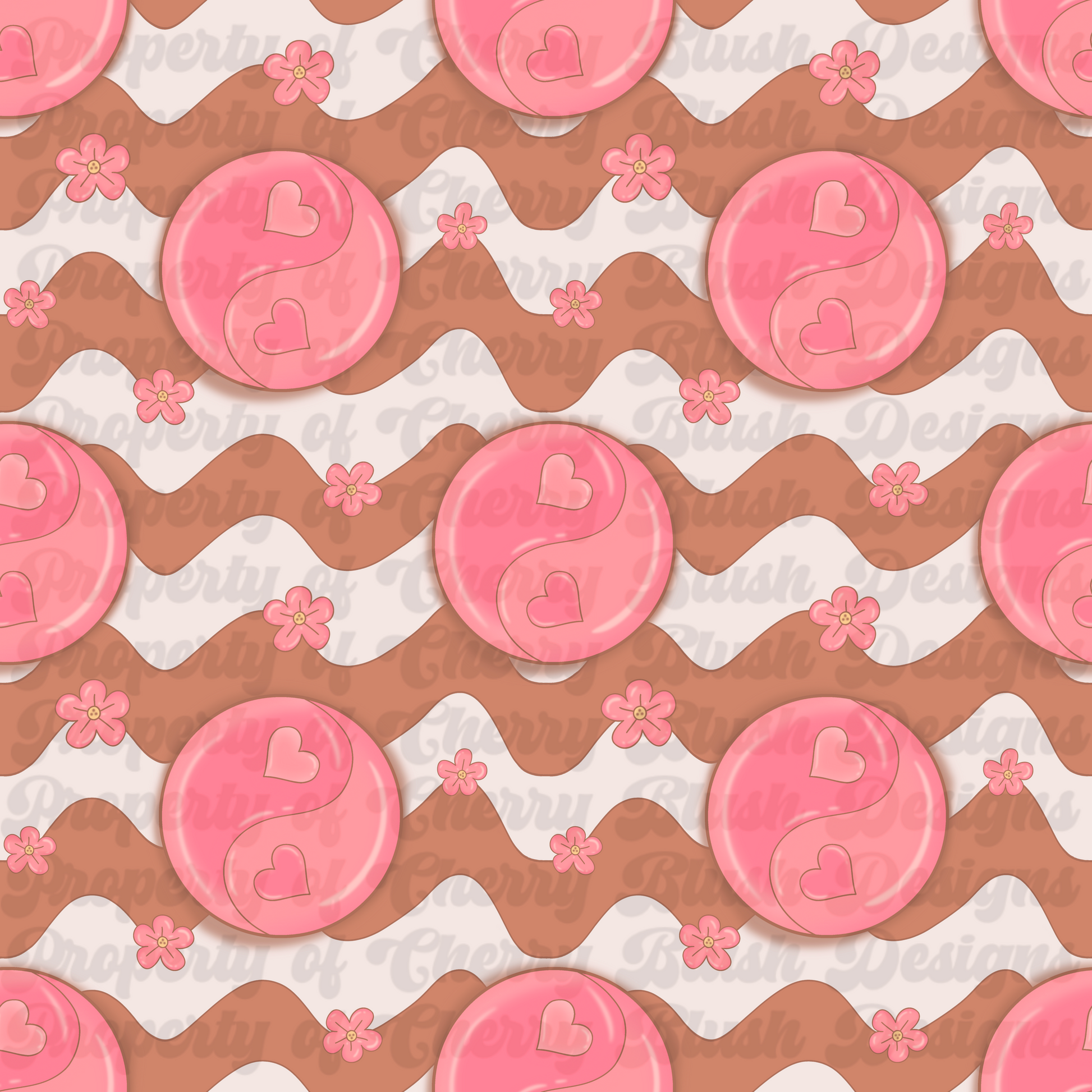 Sweet Swirl Hearts Seamless Pattern
