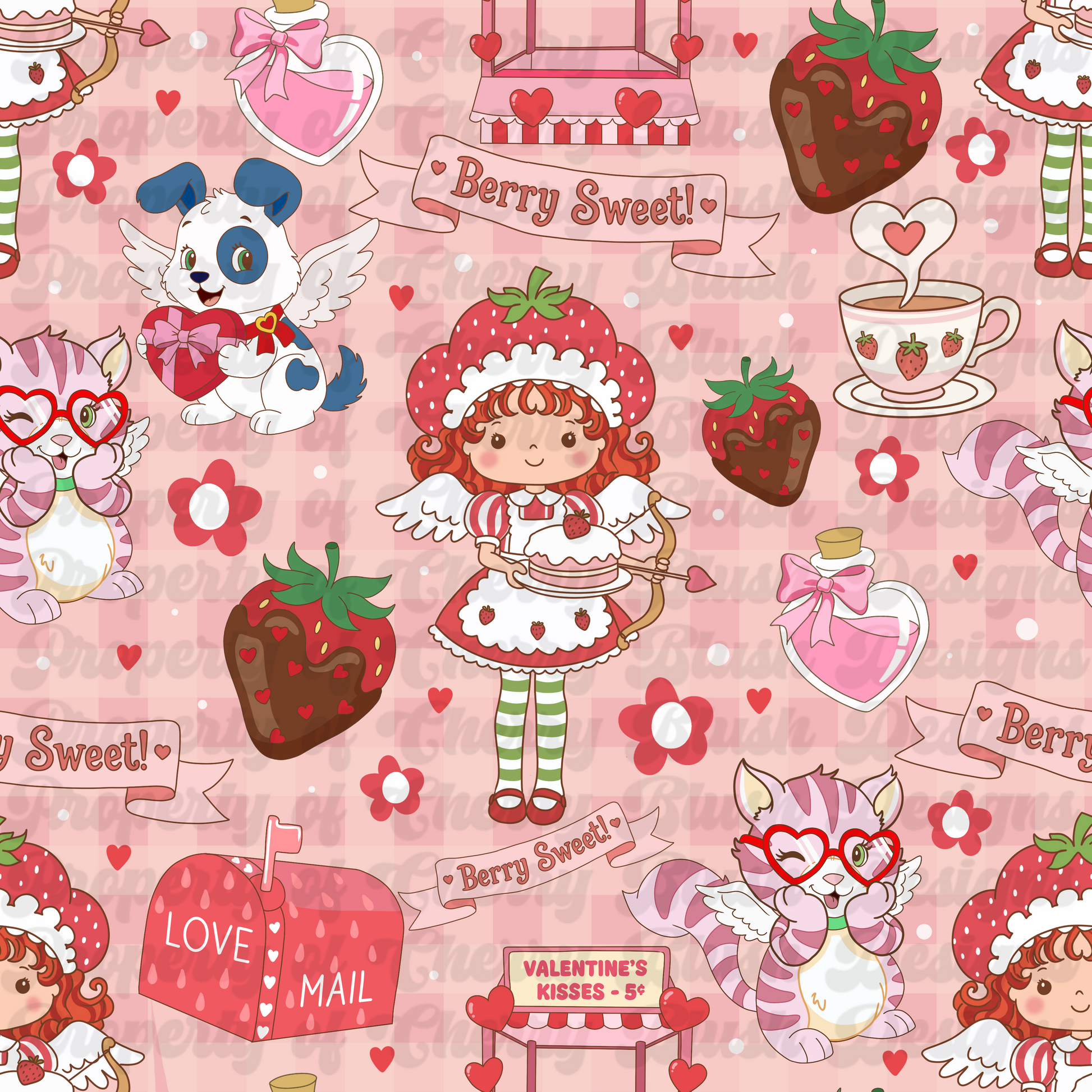 Berry Sweet Valentine Seamless Pattern