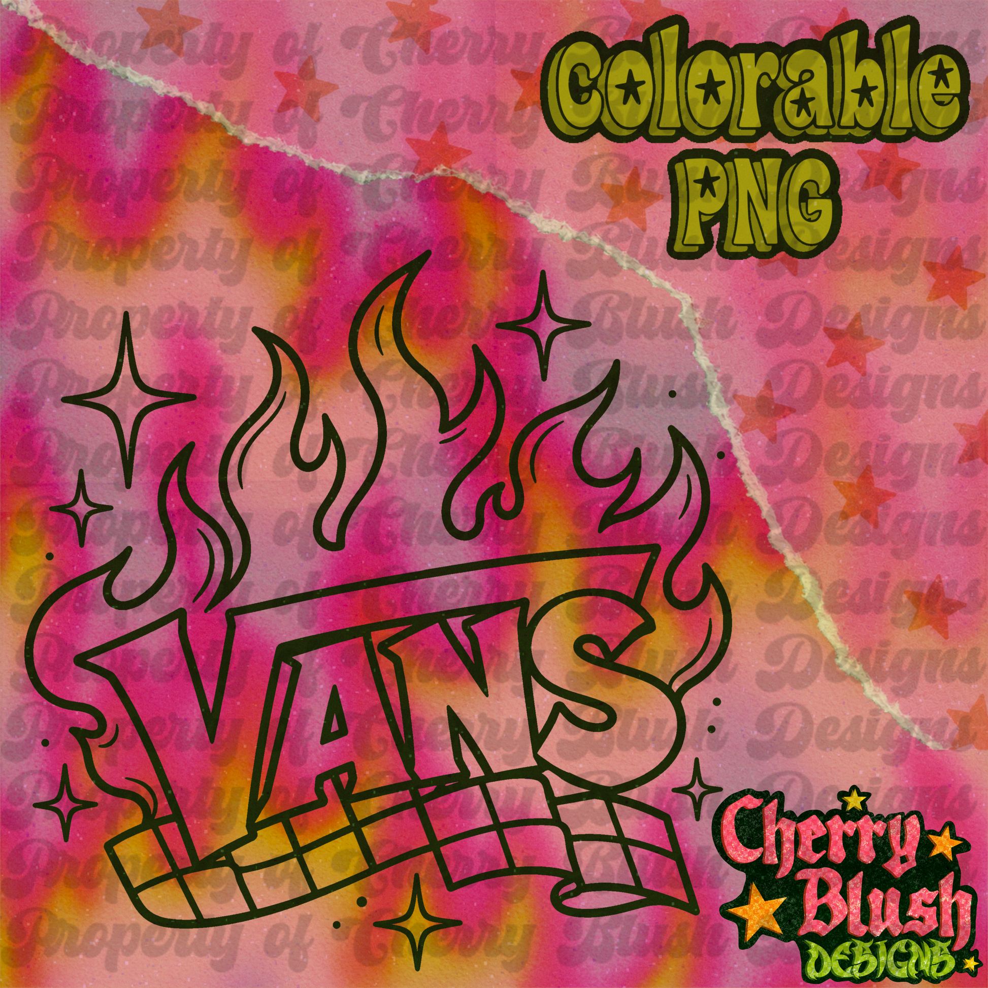 Flame Checker | Colorable PNG