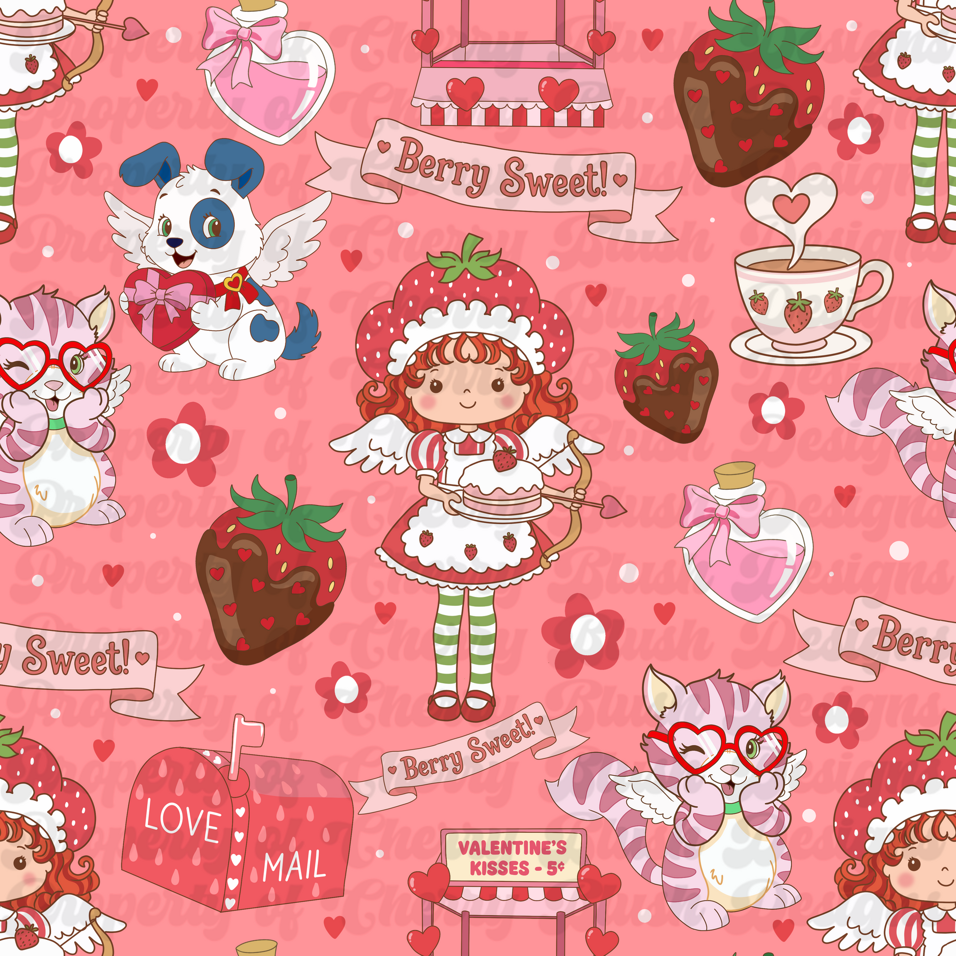 Berry Sweet Valentine Seamless Pattern