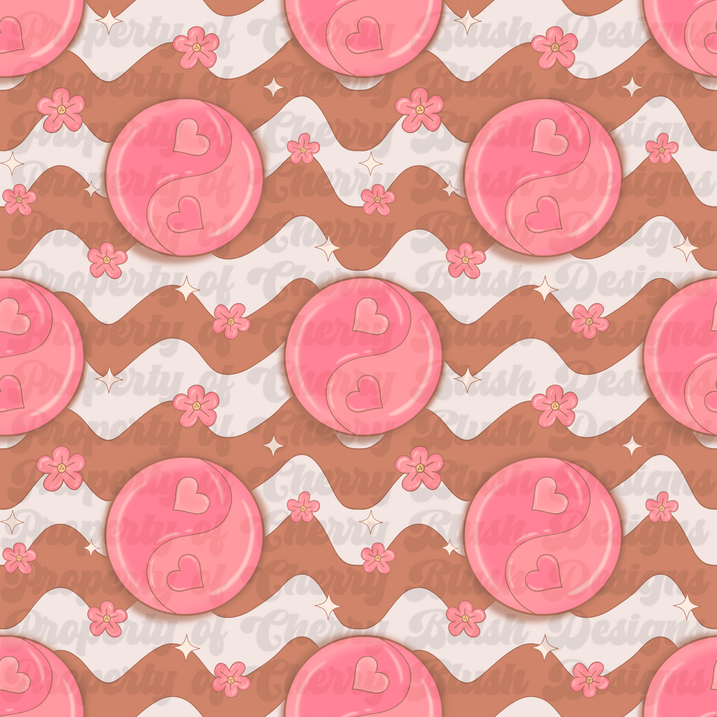 Sweet Swirl Hearts Seamless Pattern