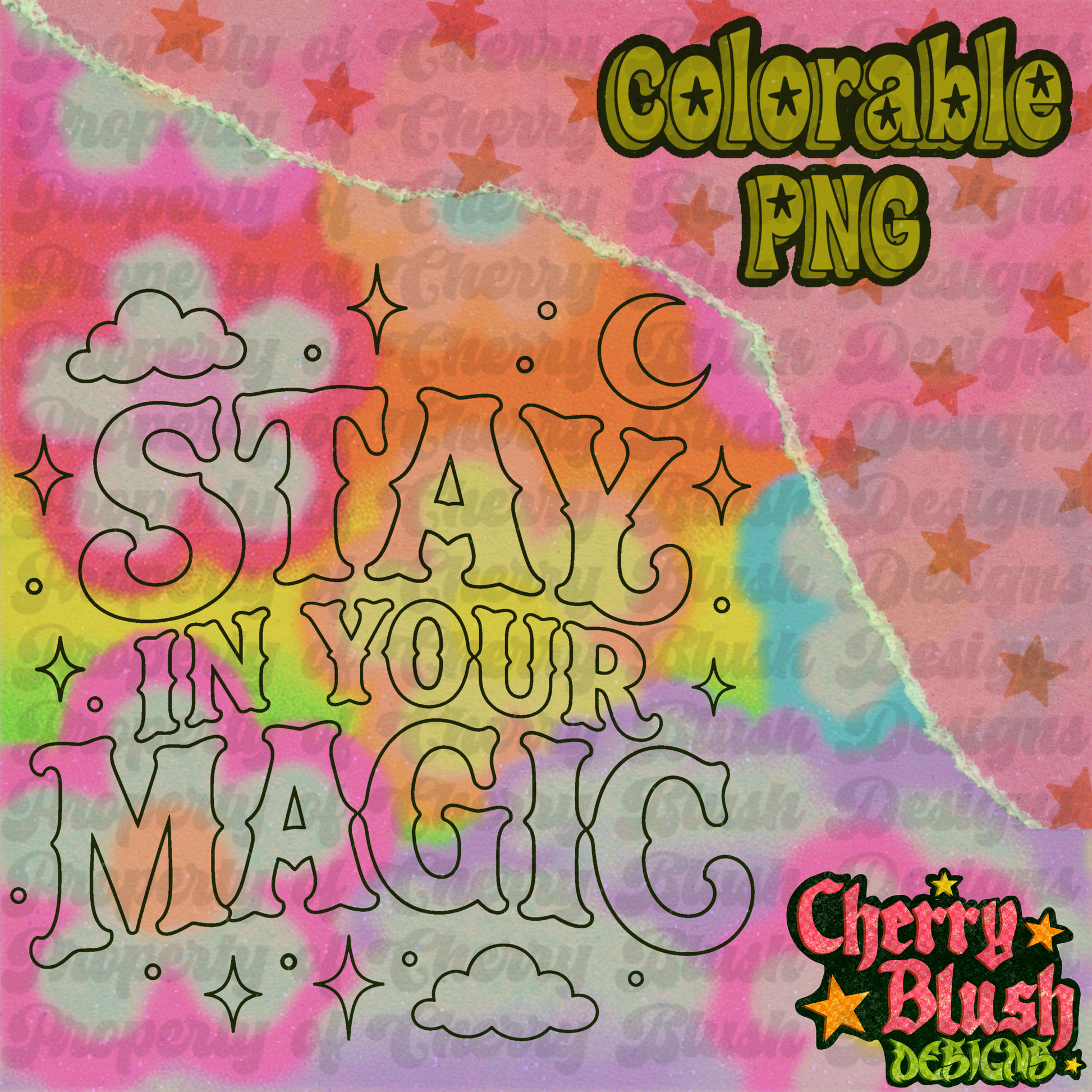 Stay in Your Magic | Colorable PNG
