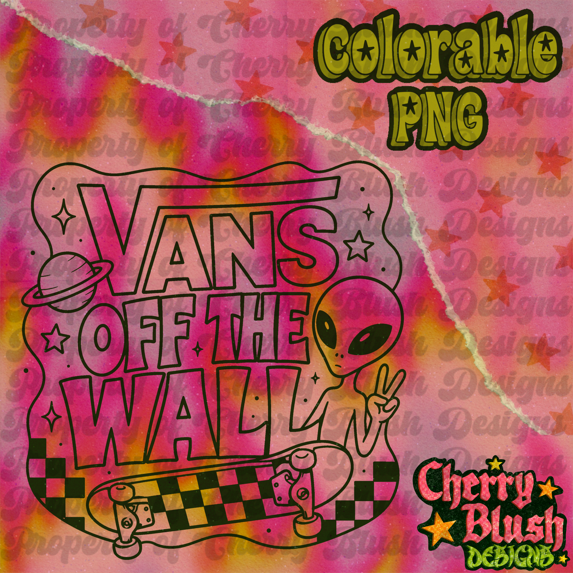 Alien Skater | Colorable PNG