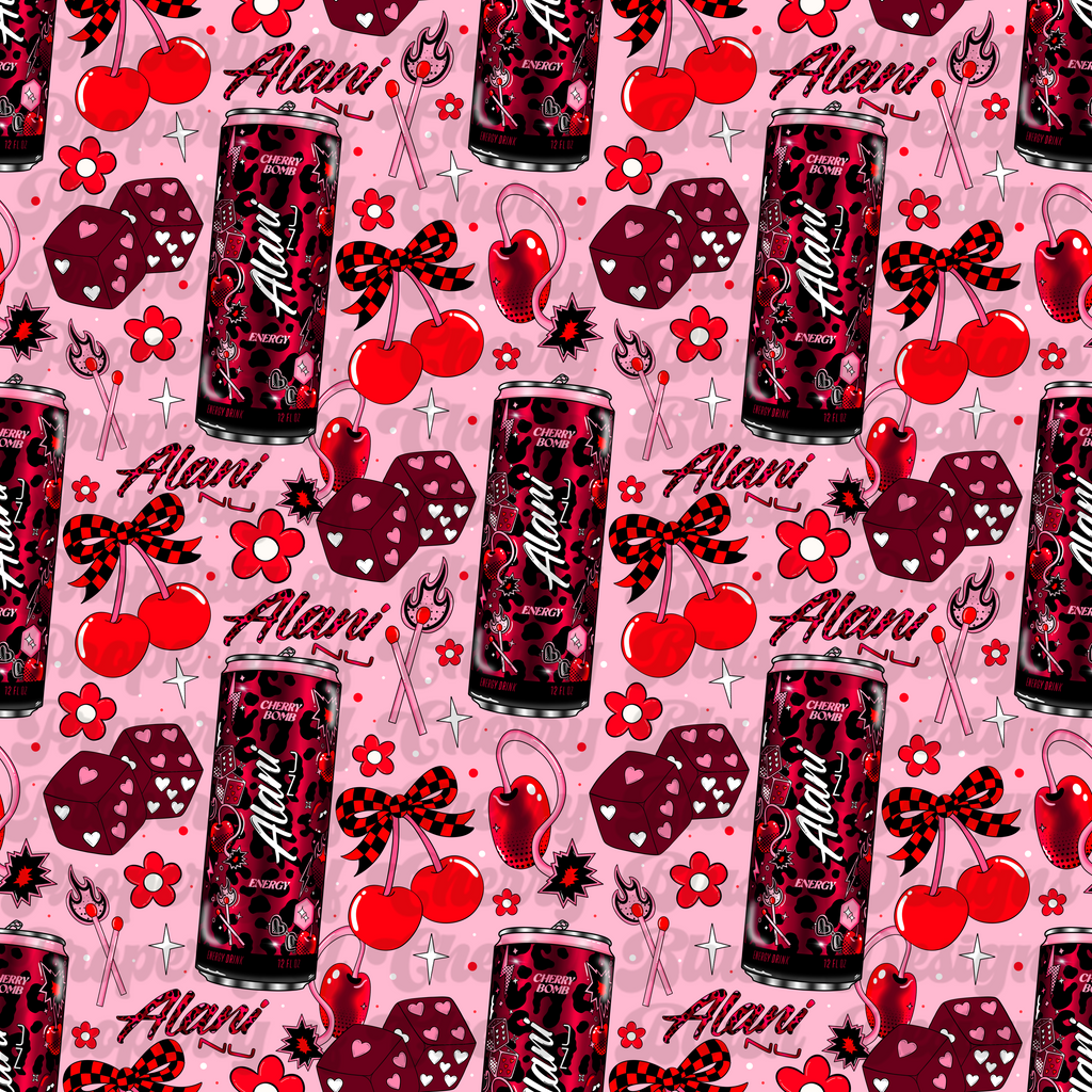 Cherry Bomb Energy Seamless Pattern