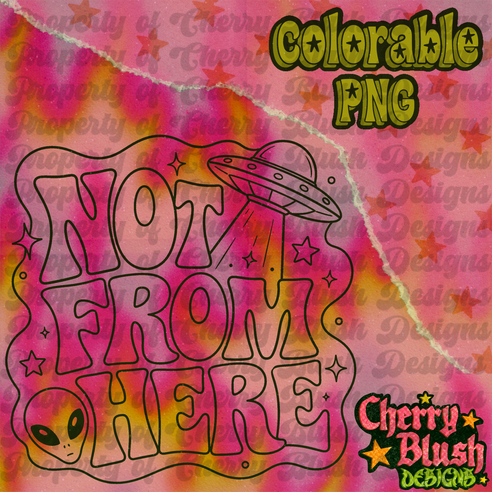 Not From Here | Colorable PNG