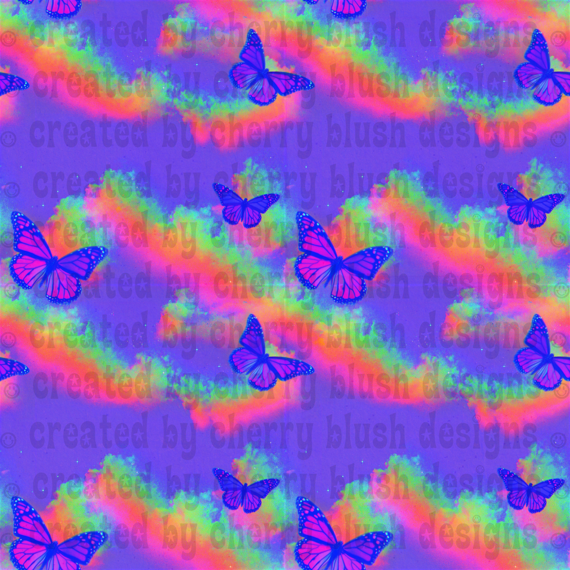 Rainbow Butterfly Seamless