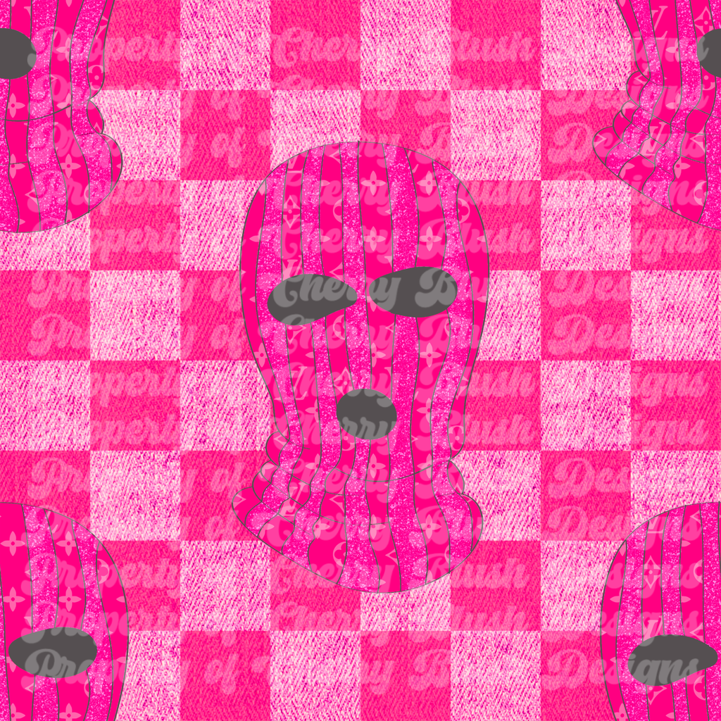 Edgy Valentine Mask Plaid Seamless Pattern